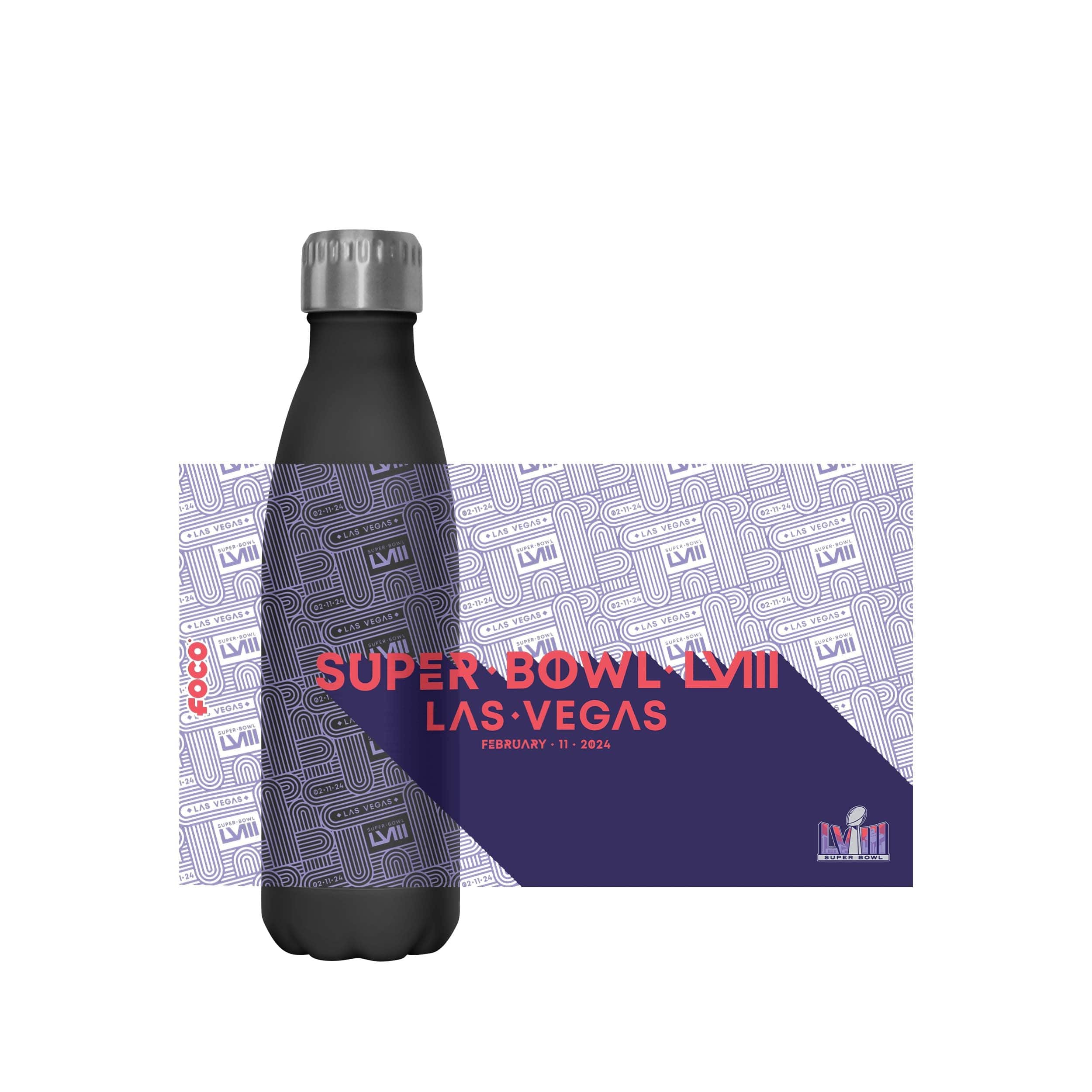 NFL Super Bowl LVIII Black 17 oz Stainless Steel Bottle - Image 5