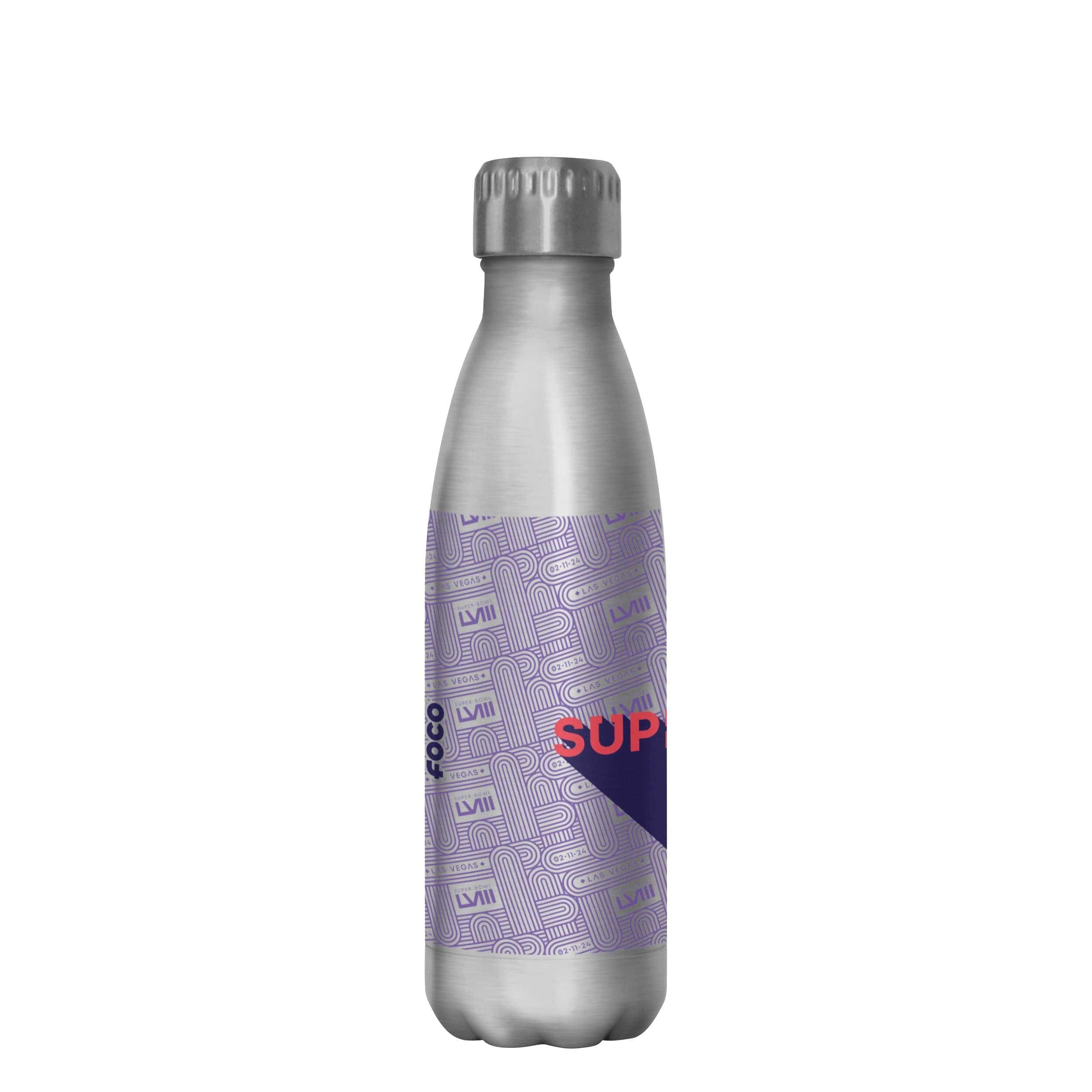 NFL Super Bowl LVIII Silver 17 oz Stainless Steel Bottle - Image 3
