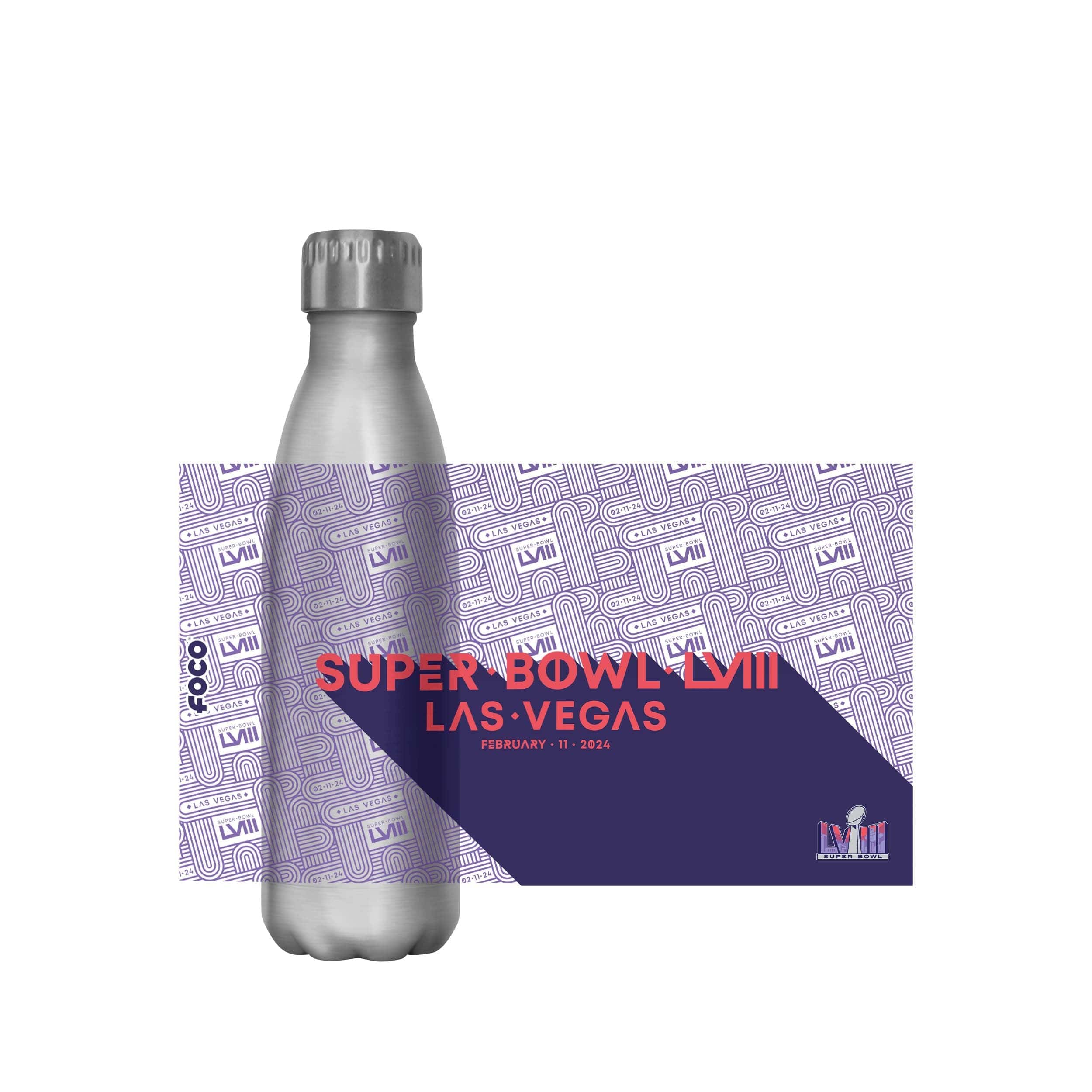 NFL Super Bowl LVIII Silver 17 oz Stainless Steel Bottle - Image 5