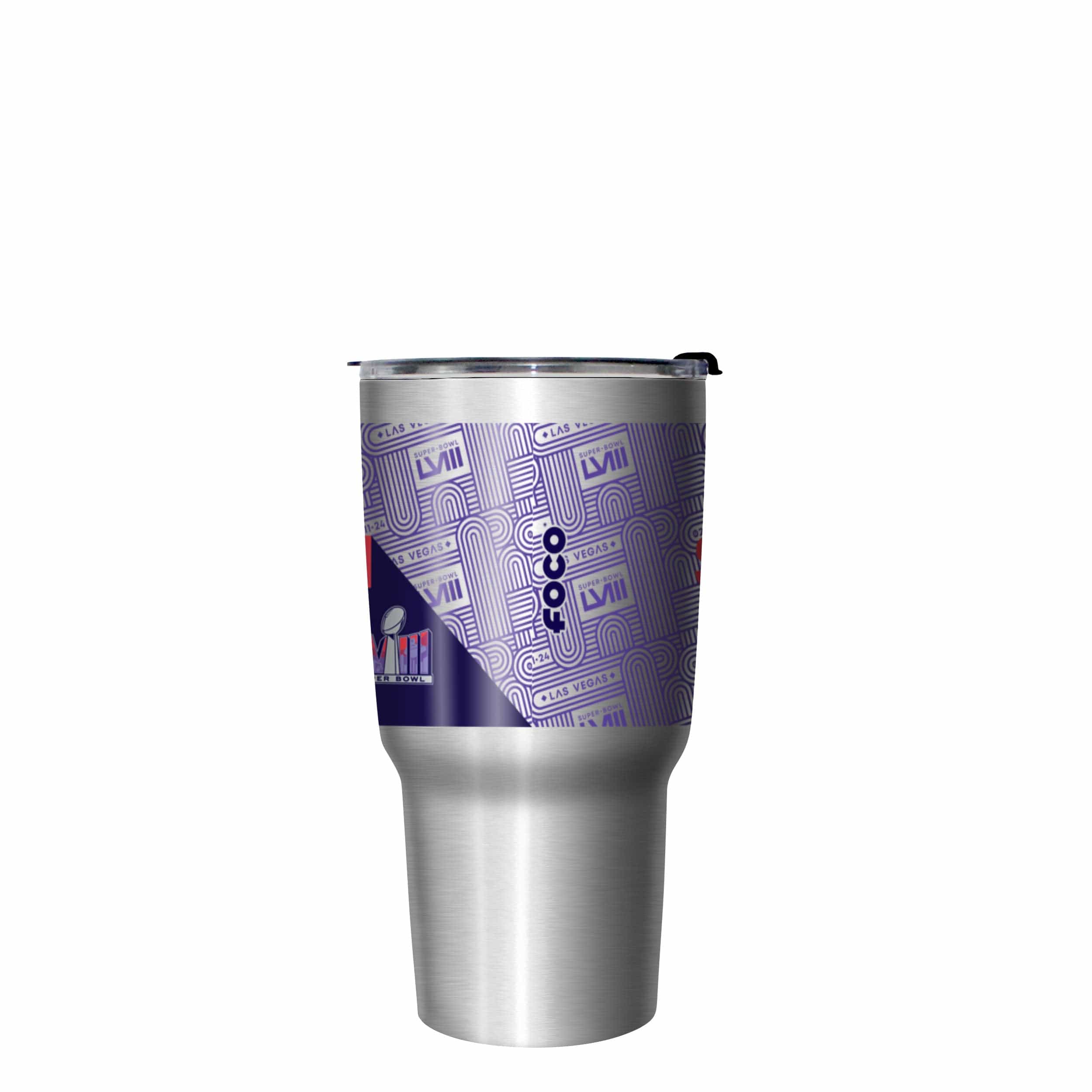 NFL Super Bowl LVIII Silver 27 oz Stainless Steel Tumbler - Image 2