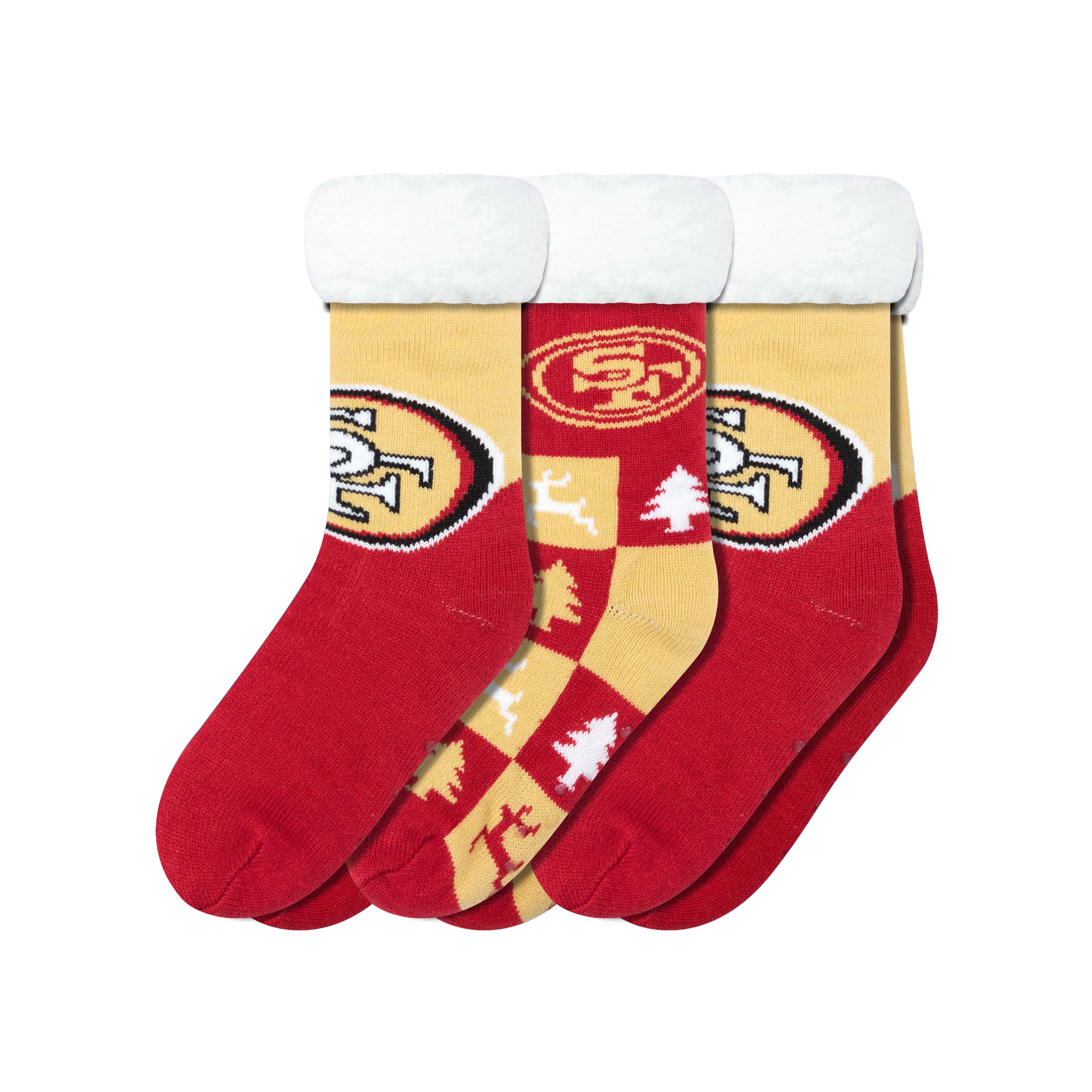 NFL Womens Fan Footy 3 Pack Slipper Socks - Pick Your Team! - Image 28