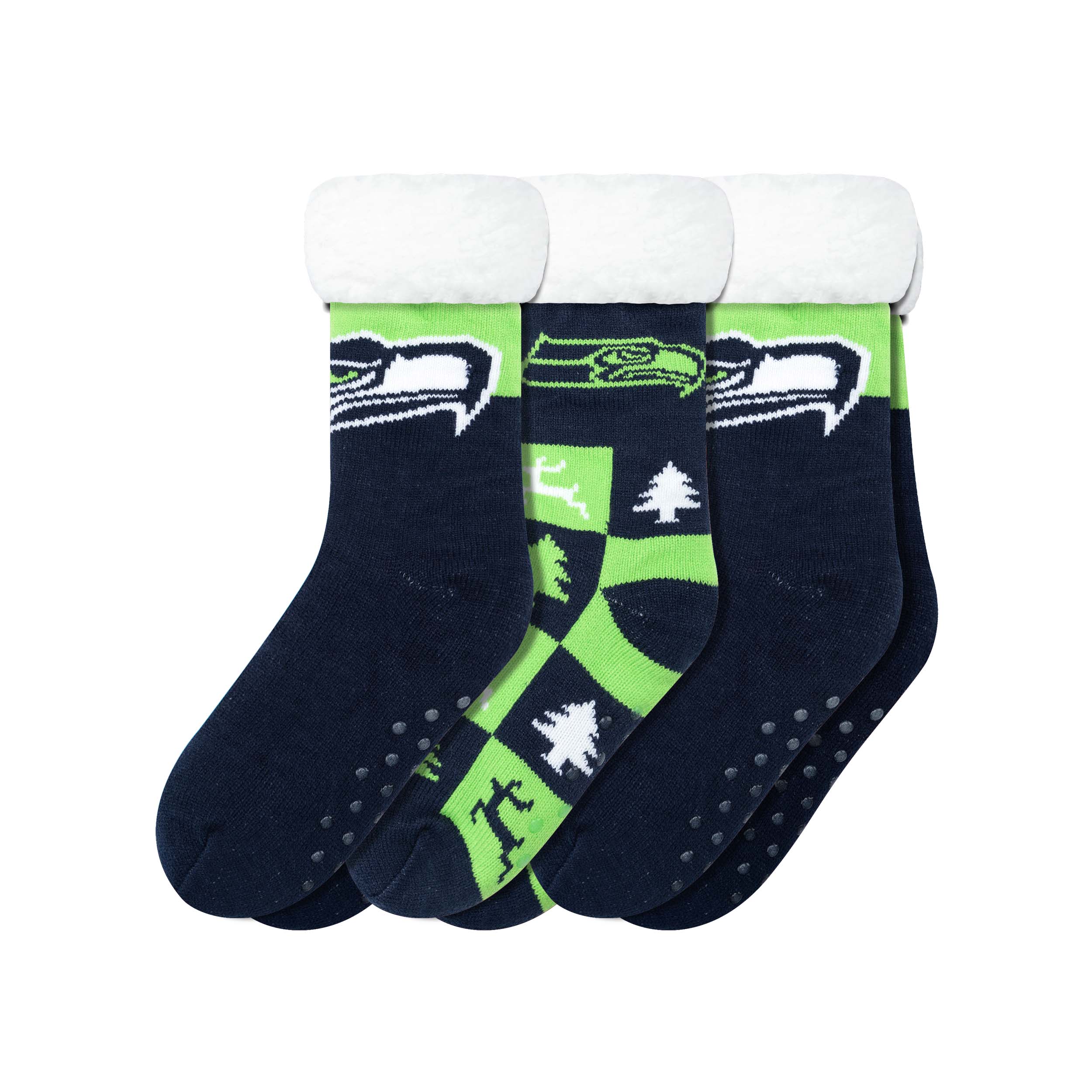 NFL Womens Fan Footy 3 Pack Slipper Socks - Pick Your Team! - Image 29
