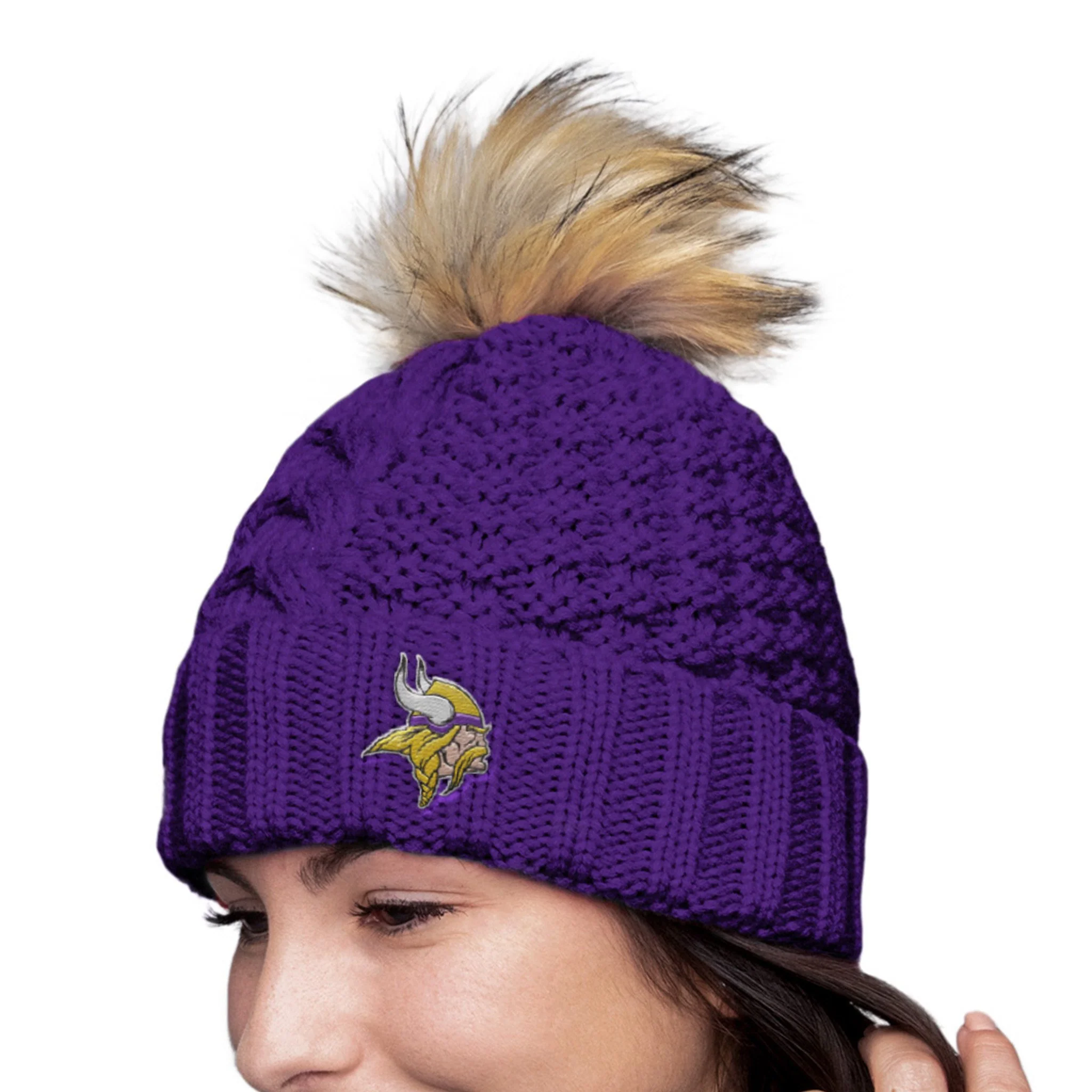 NFL Womens Faux Fur Pom Beanie - Pick Your Team - Image 10