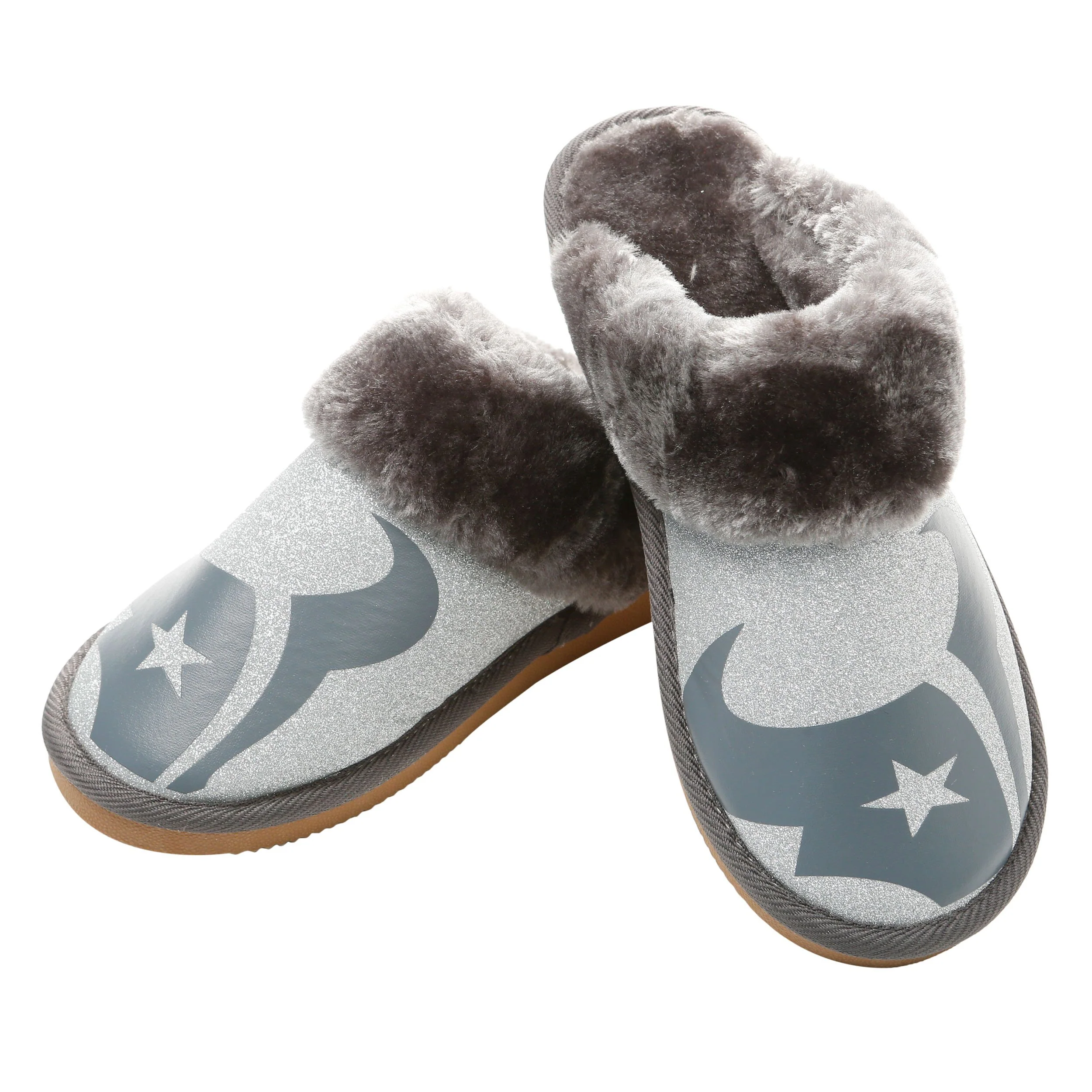NFL Womens Glitter Open Back Fur Moccasin Slippers - Pick Your Team! - Image 11