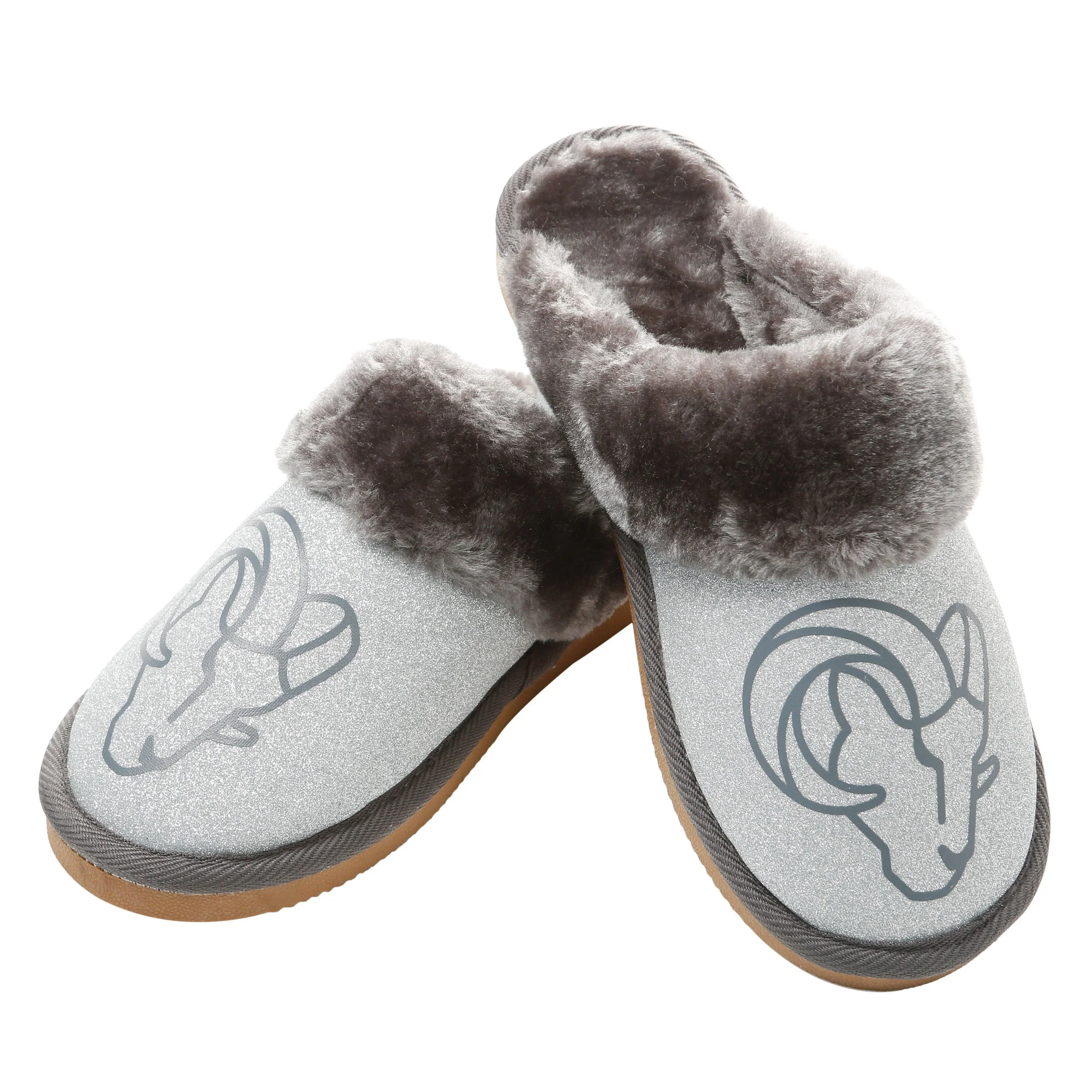 NFL Womens Glitter Open Back Fur Moccasin Slippers - Pick Your Team! - Image 15