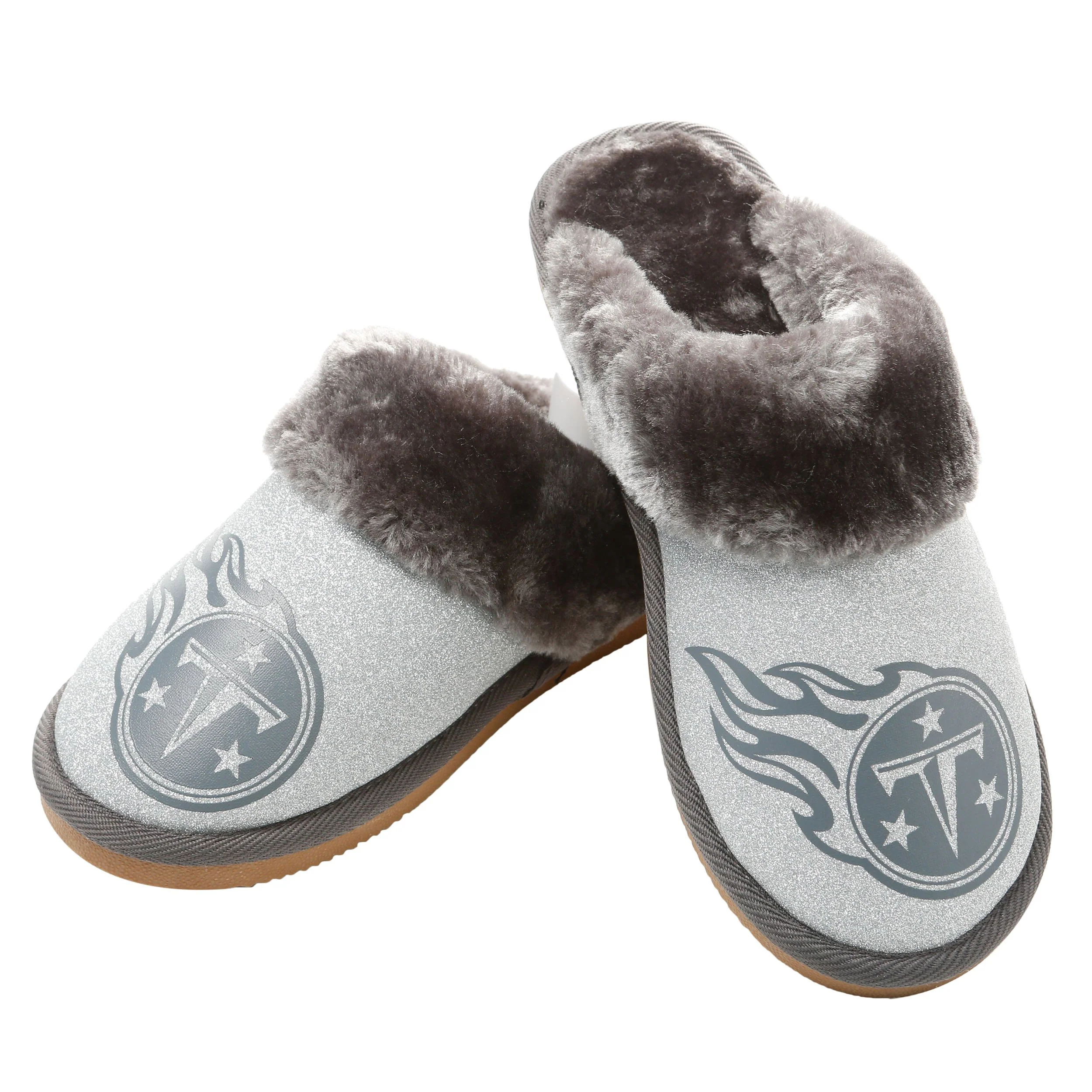 NFL Womens Glitter Open Back Fur Moccasin Slippers - Pick Your Team! - Image 26