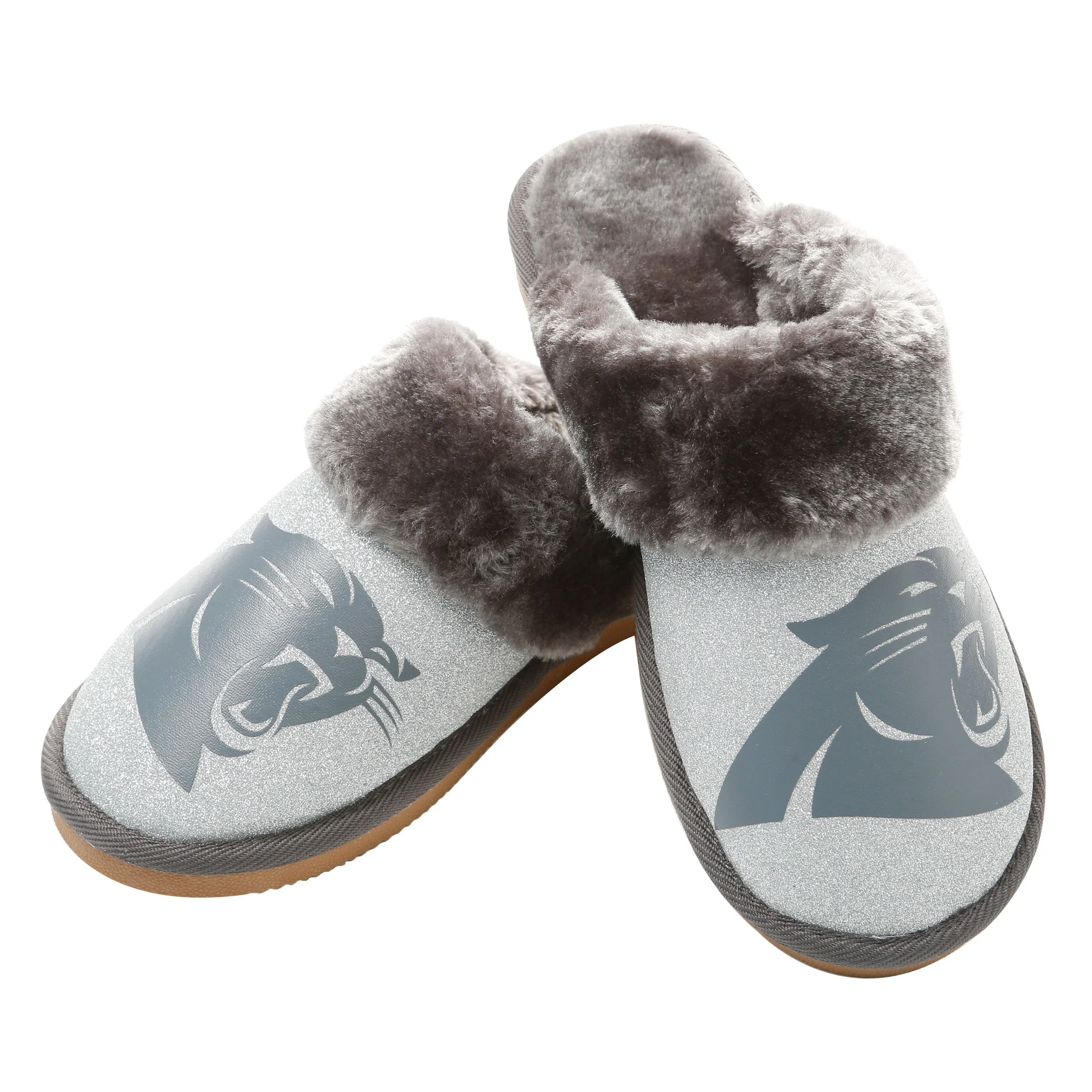NFL Womens Glitter Open Back Fur Moccasin Slippers - Pick Your Team! - Image 5