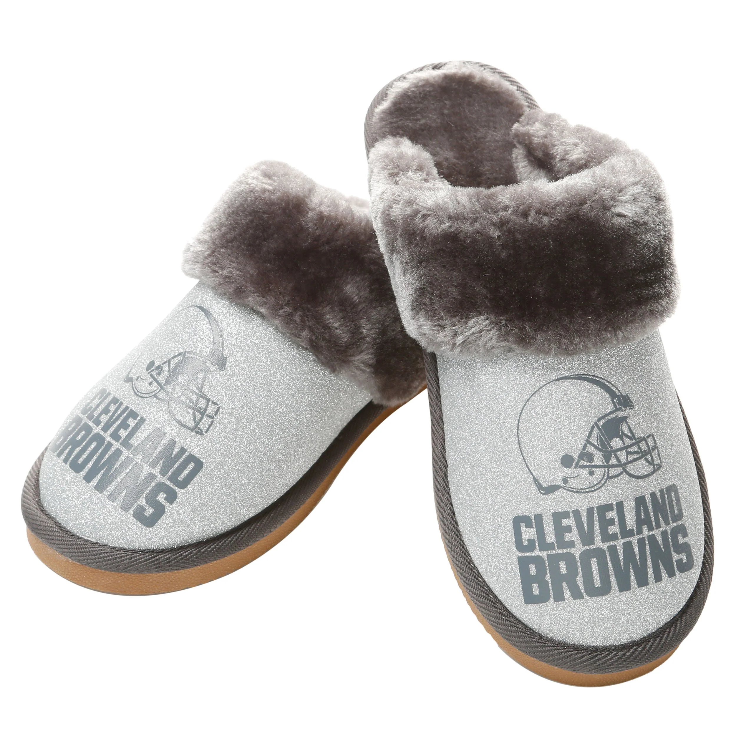 NFL Womens Glitter Open Back Fur Moccasin Slippers - Pick Your Team! - Image 7