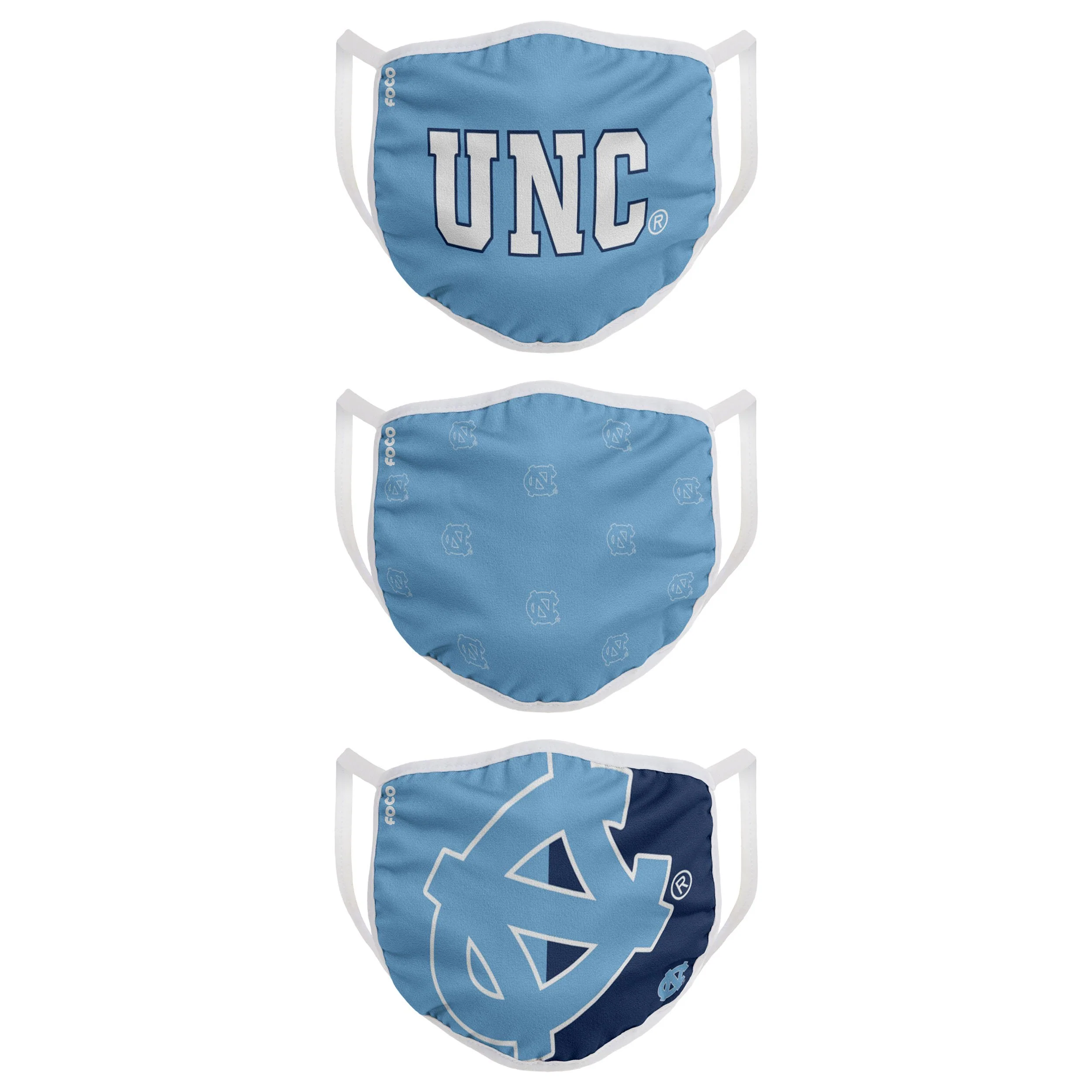 North Carolina Tar Heels NCAA 3 Pack Face Cover - Image 2