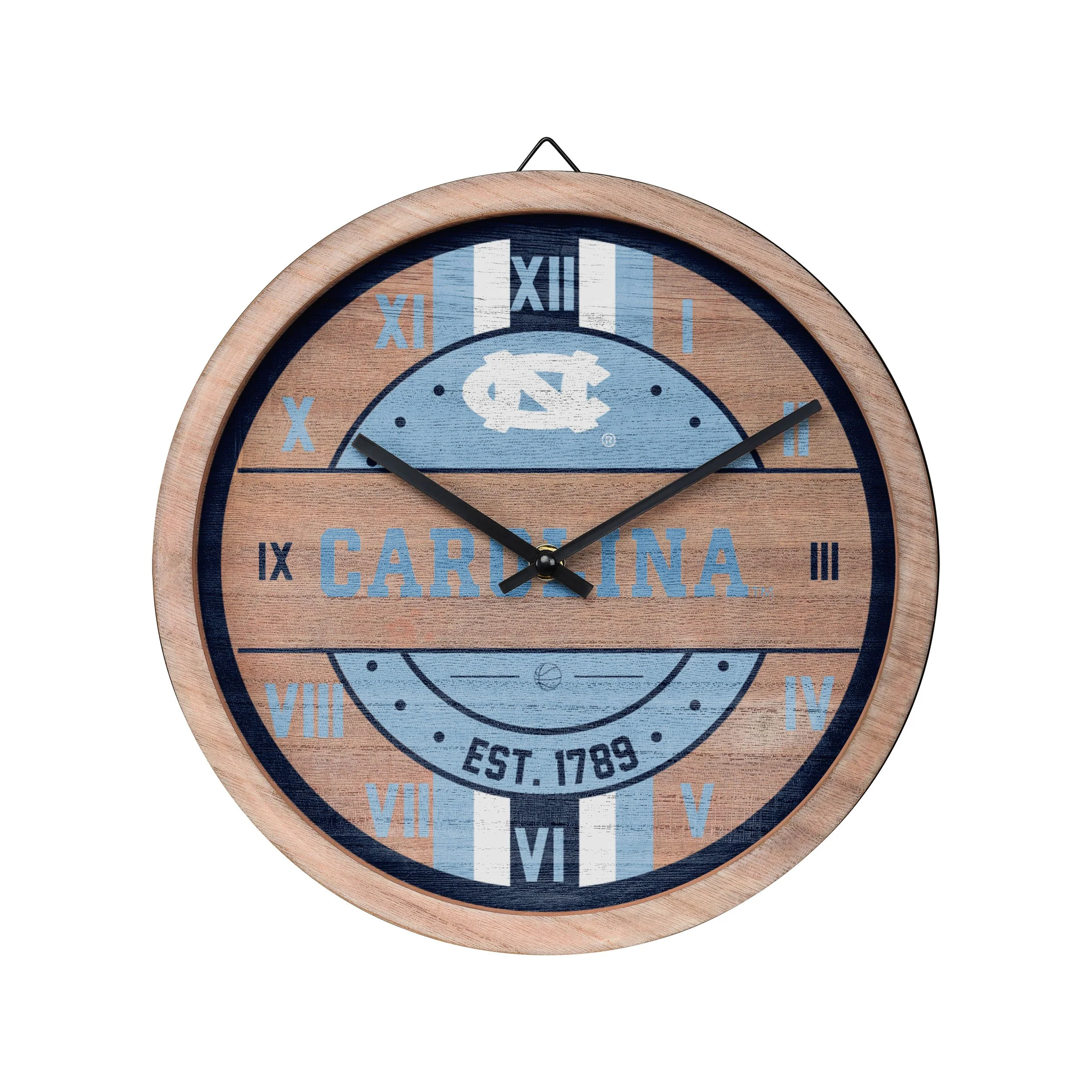North Carolina Tar Heels NCAA Barrel Wall Clock