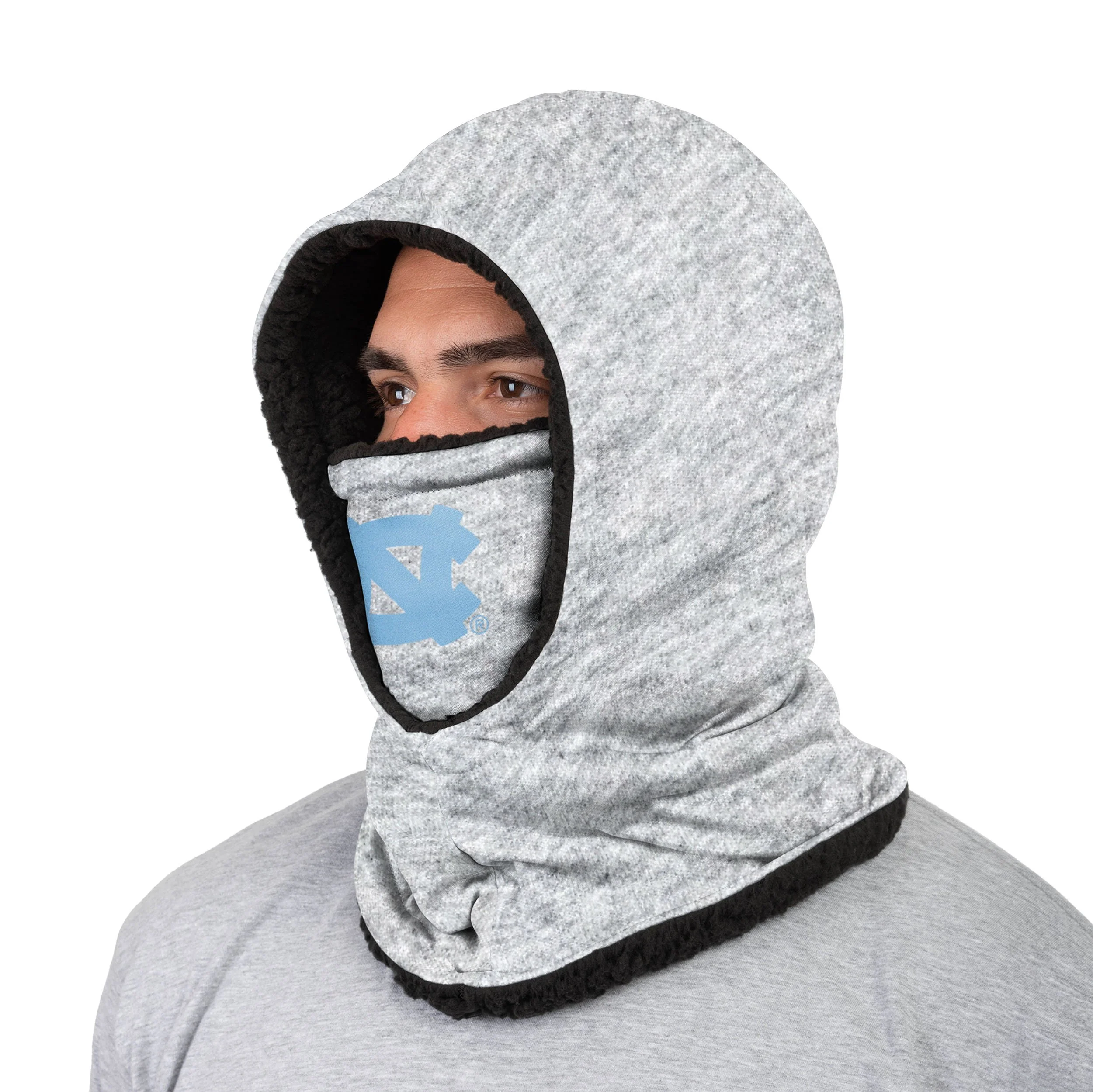 North Carolina Tar Heels NCAA Heather Grey Big Logo Hooded Gaiter - Image 2