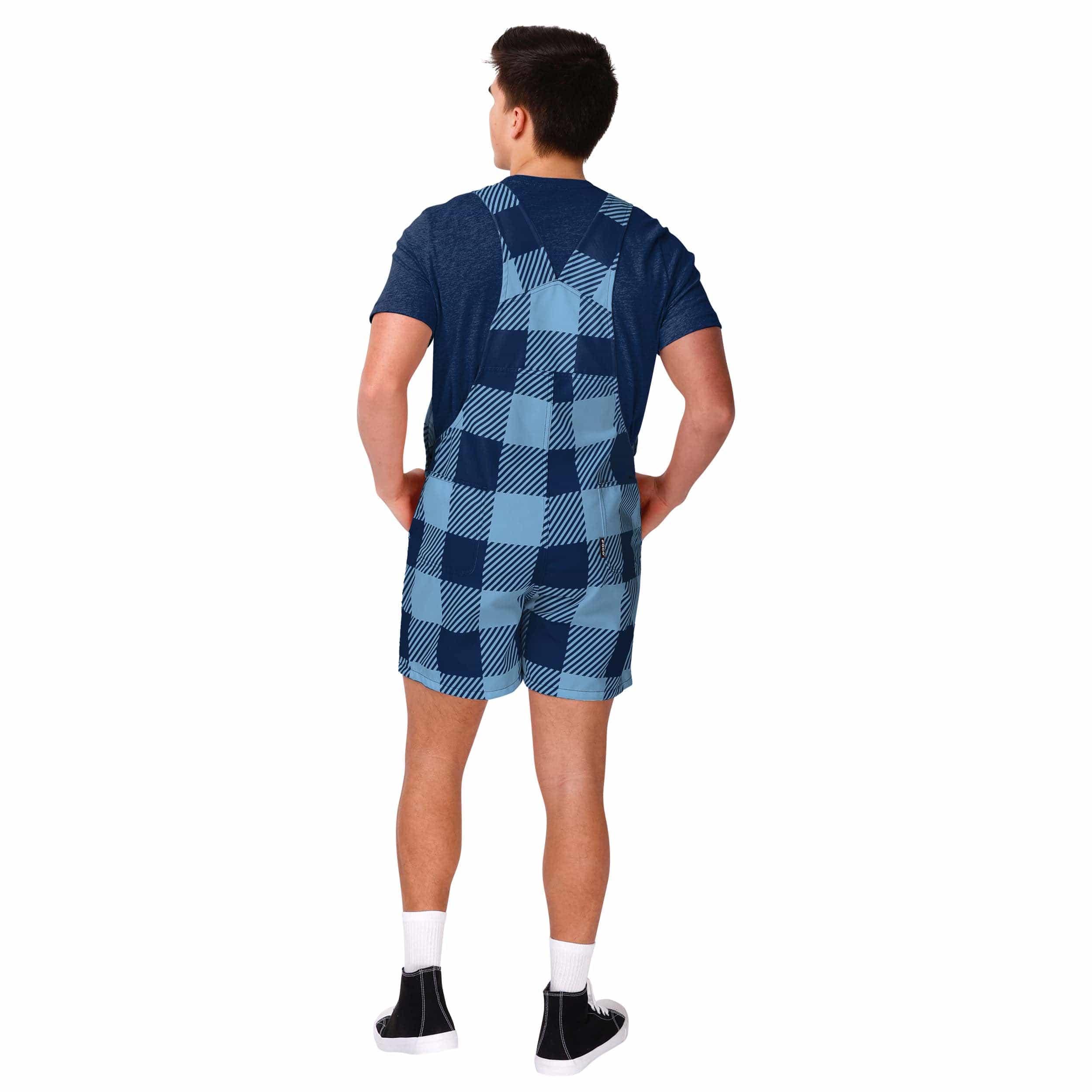 North Carolina Tar Heels NCAA Mens Plaid Bib Shortalls - Image 2