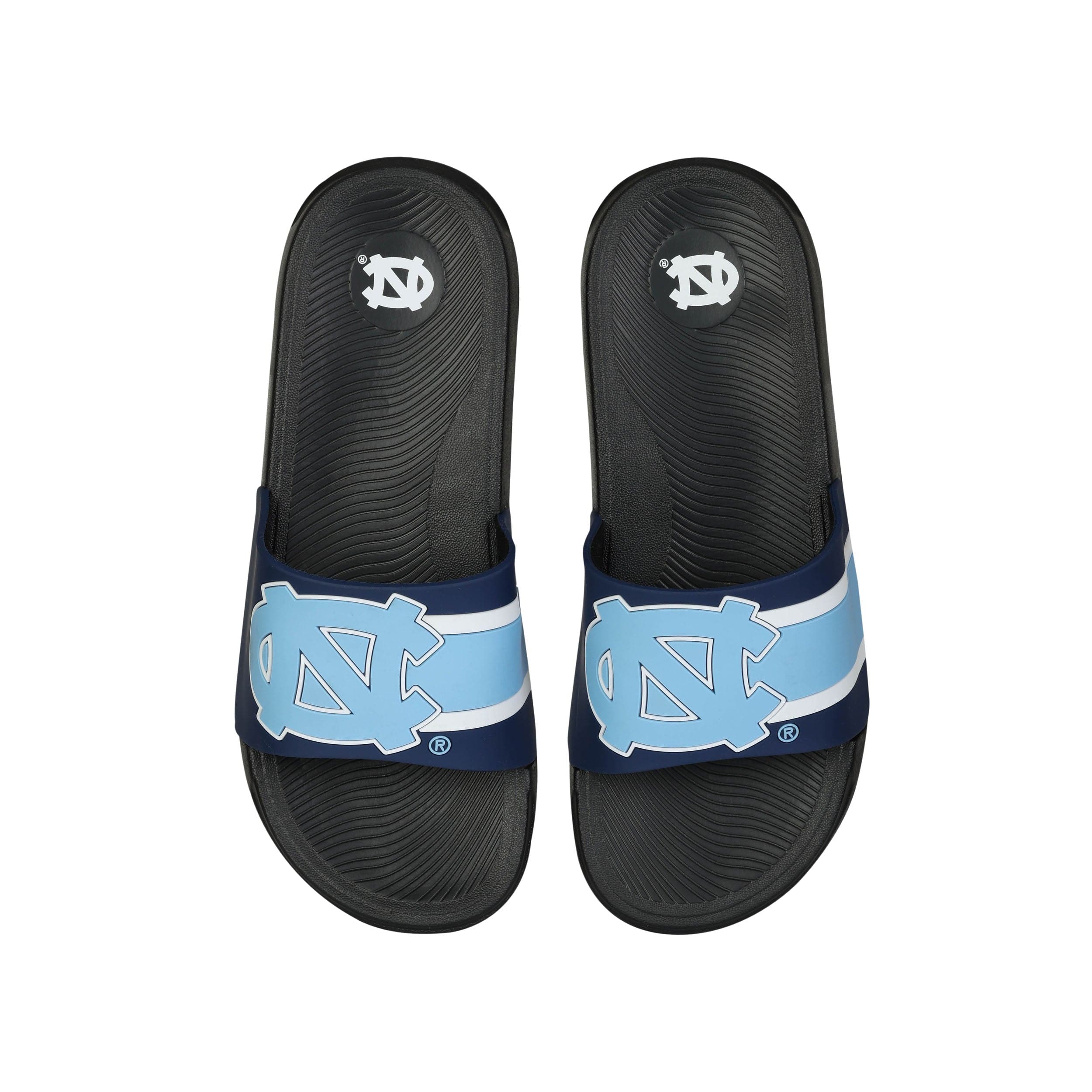 North Carolina Tar Heels NCAA Mens Striped Big Logo Raised Slide - Image 2