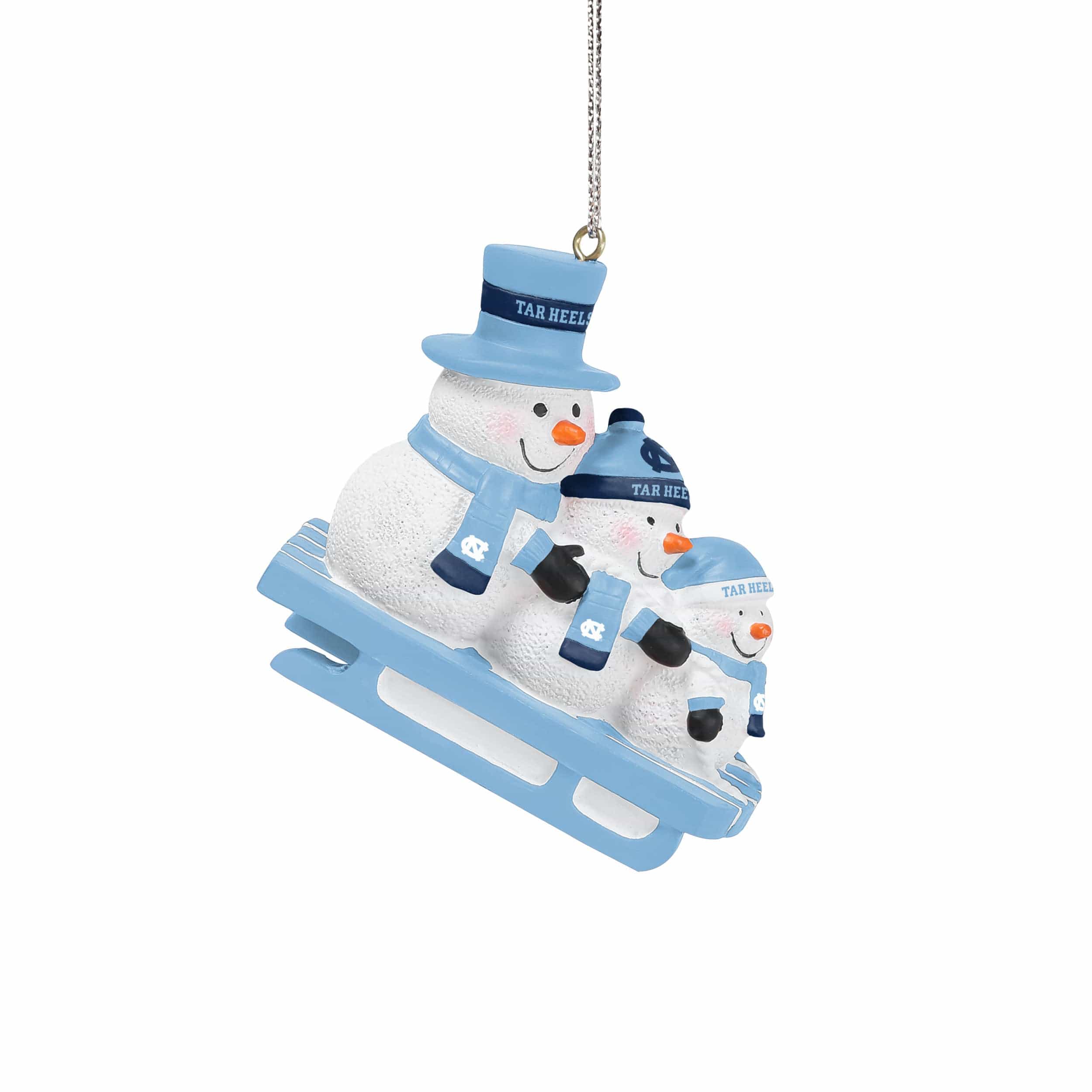North Carolina Tar Heels NCAA Sledding Snowmen Ornament - Image 2