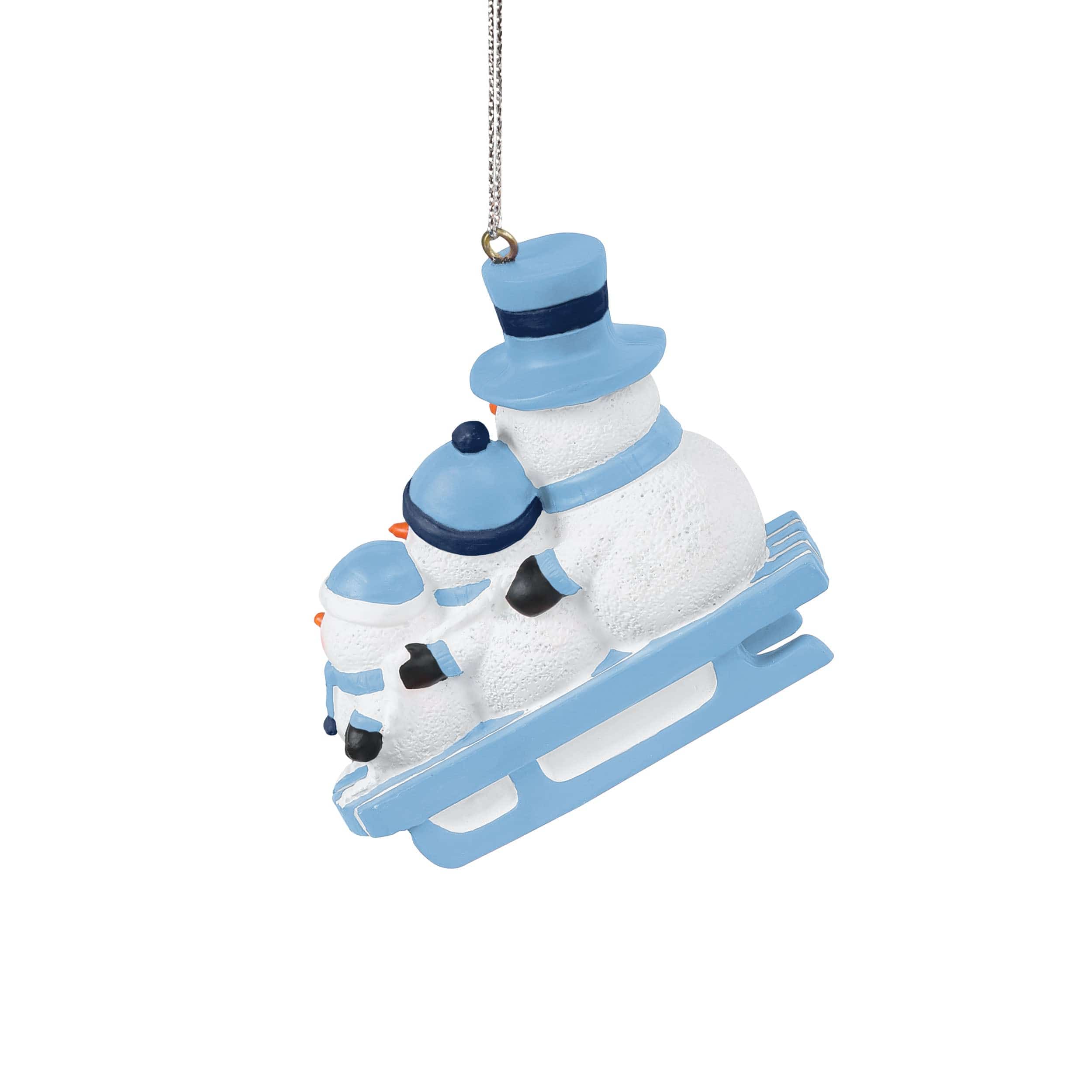 North Carolina Tar Heels NCAA Sledding Snowmen Ornament - Image 3