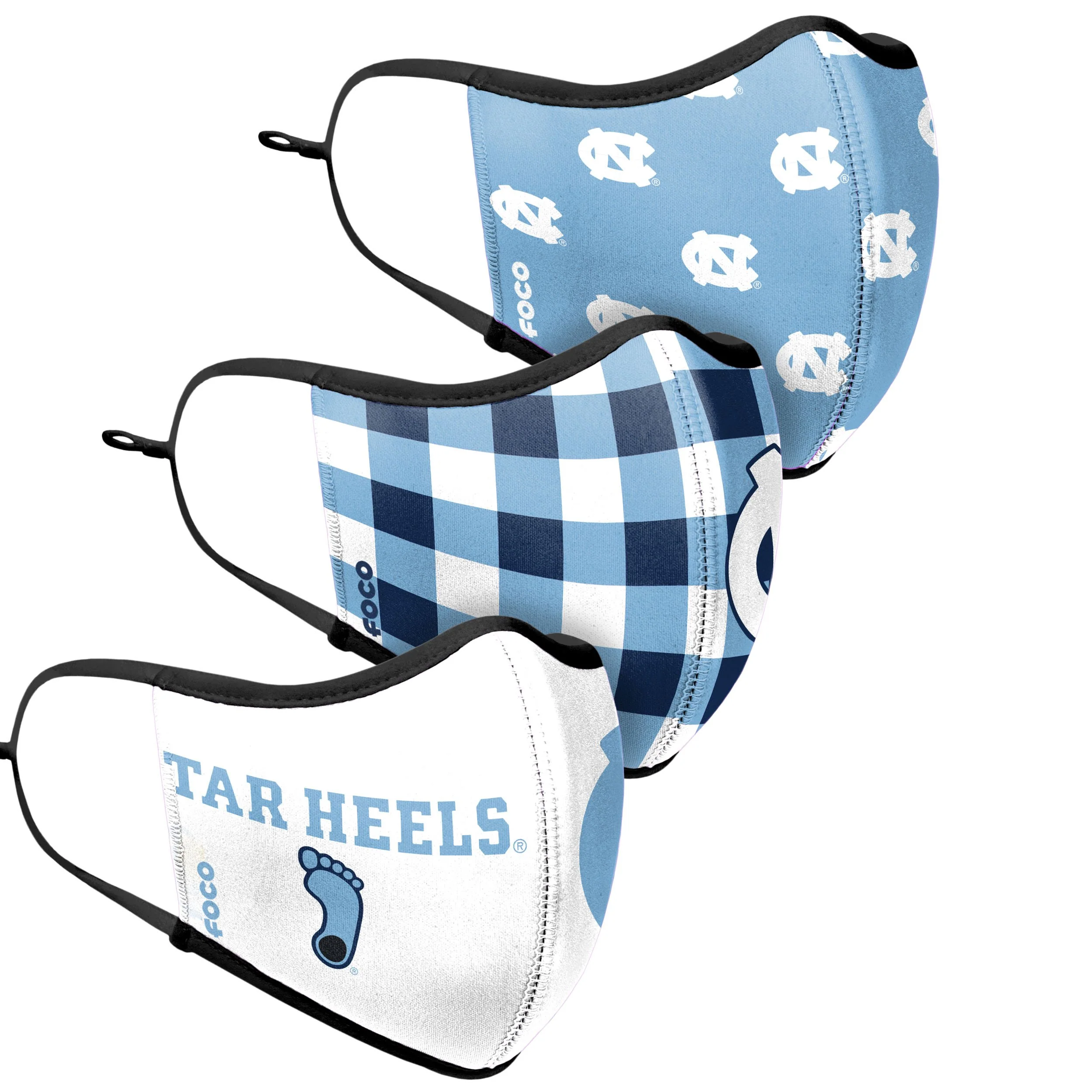 North Carolina Tar Heels NCAA Thematic Sport 3 Pack Face Cover - Image 3