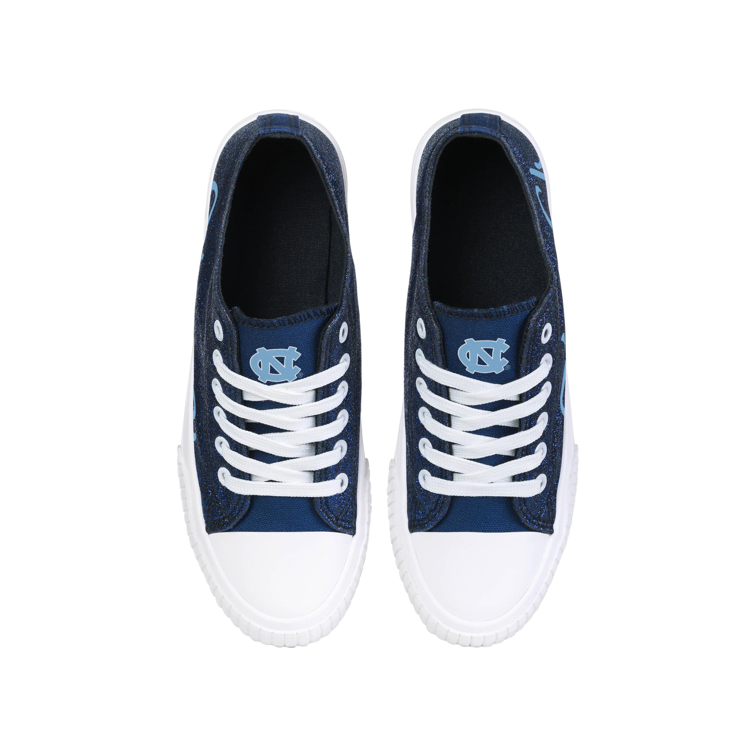 North Carolina Tar Heels NCAA Womens Color Glitter Low Top Canvas Shoes - Image 4