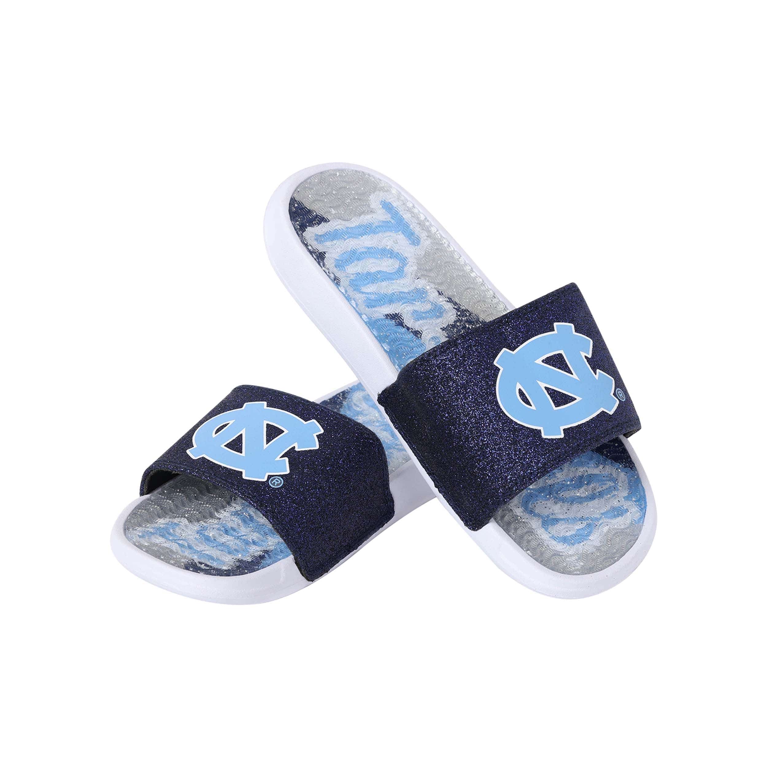 North Carolina Tar Heels NCAA Womens Glitter Gel Slide