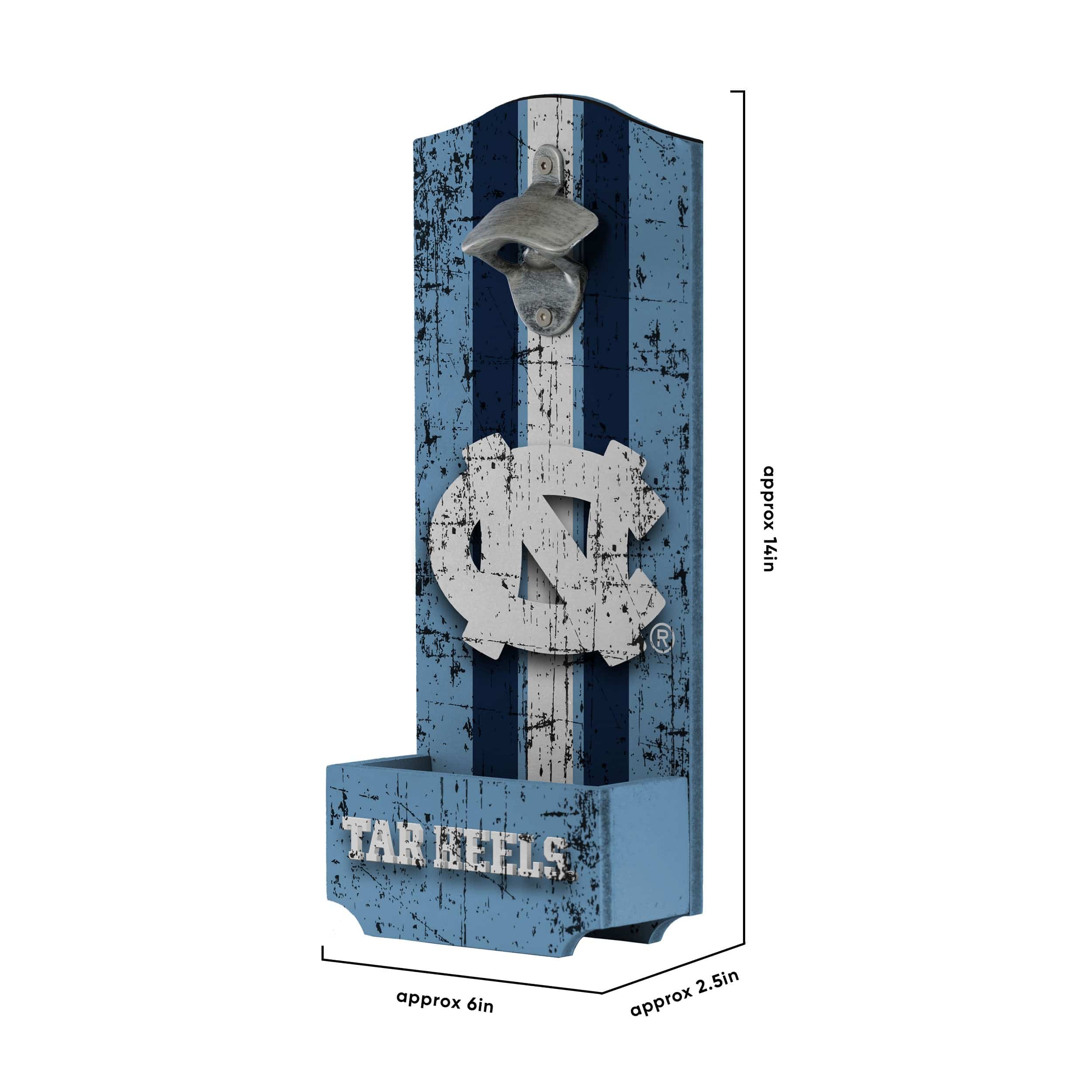 North Carolina Tar Heels NCAA Wooden Bottle Cap Opener Sign - Image 5