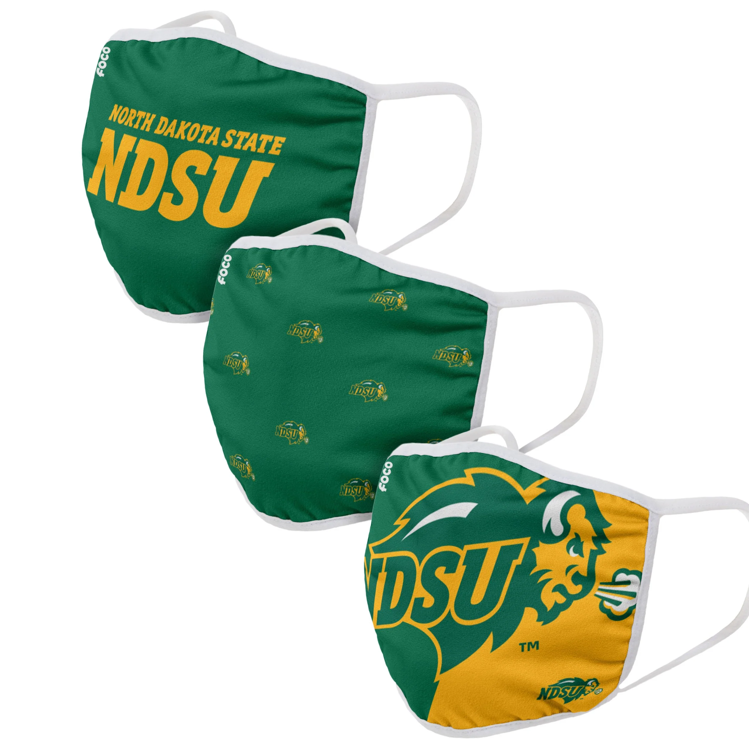 North Dakota State Bison NCAA 3 Pack Face Cover