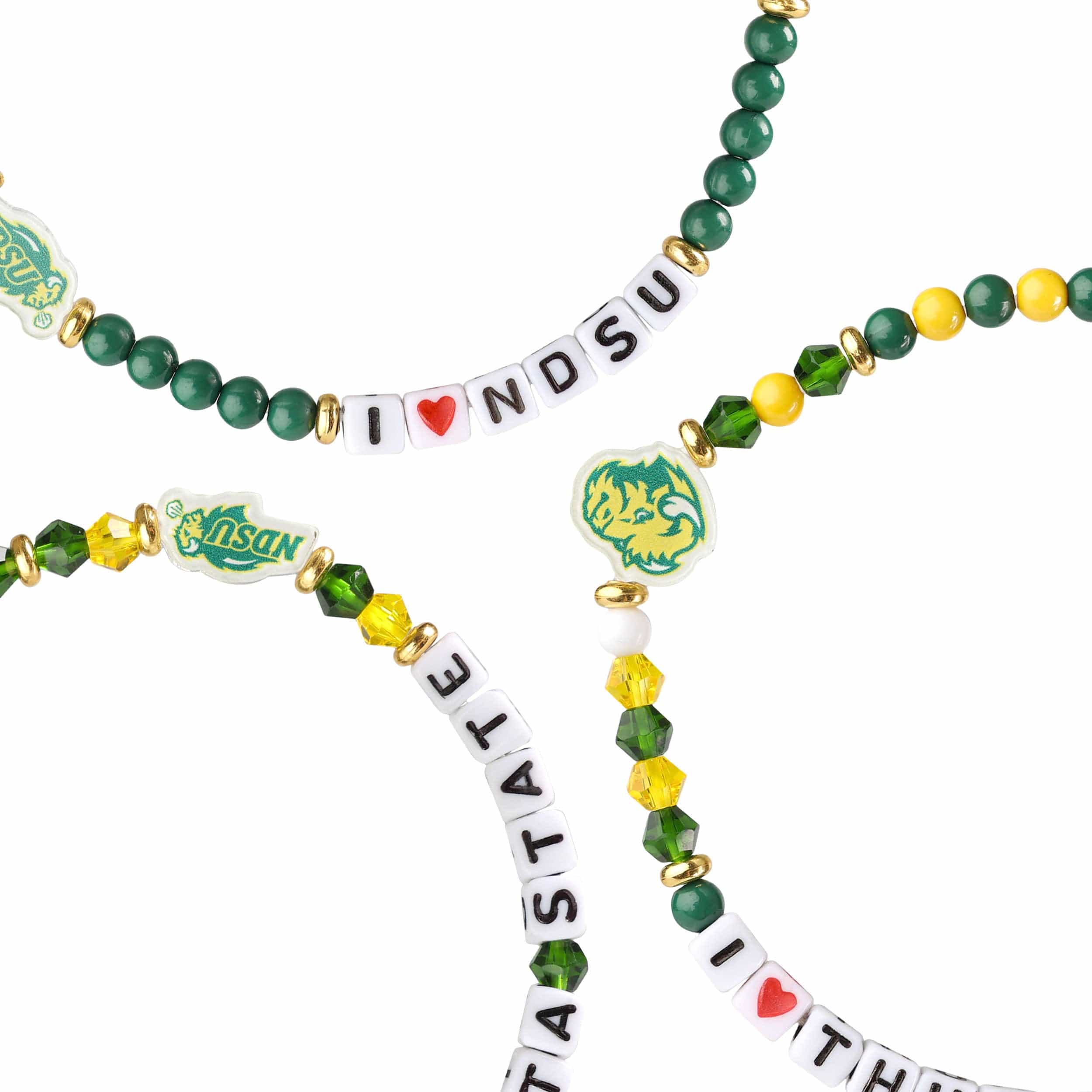 North Dakota State Bison NCAA 3 Pack Friendship Bracelet - Image 2