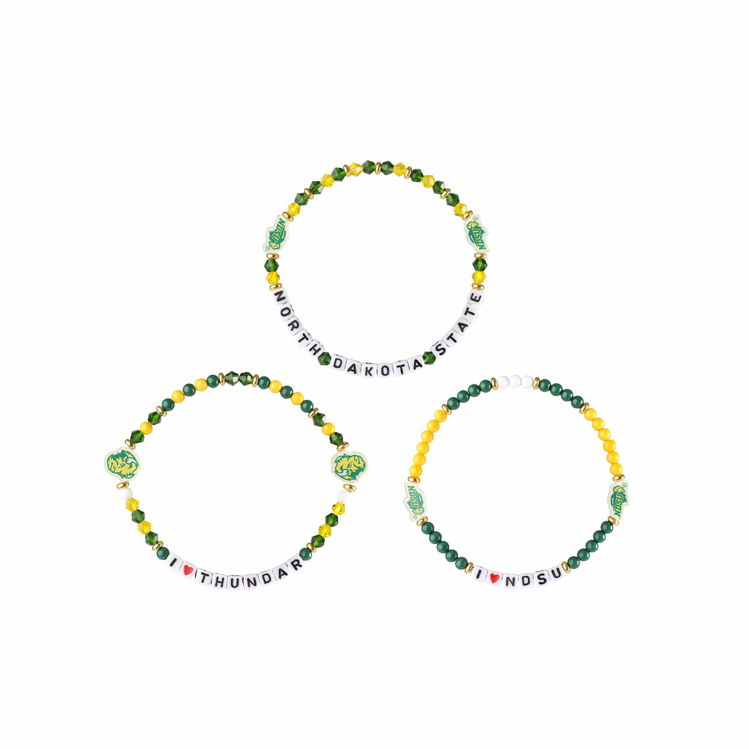 North Dakota State Bison NCAA 3 Pack Friendship Bracelet - Image 3