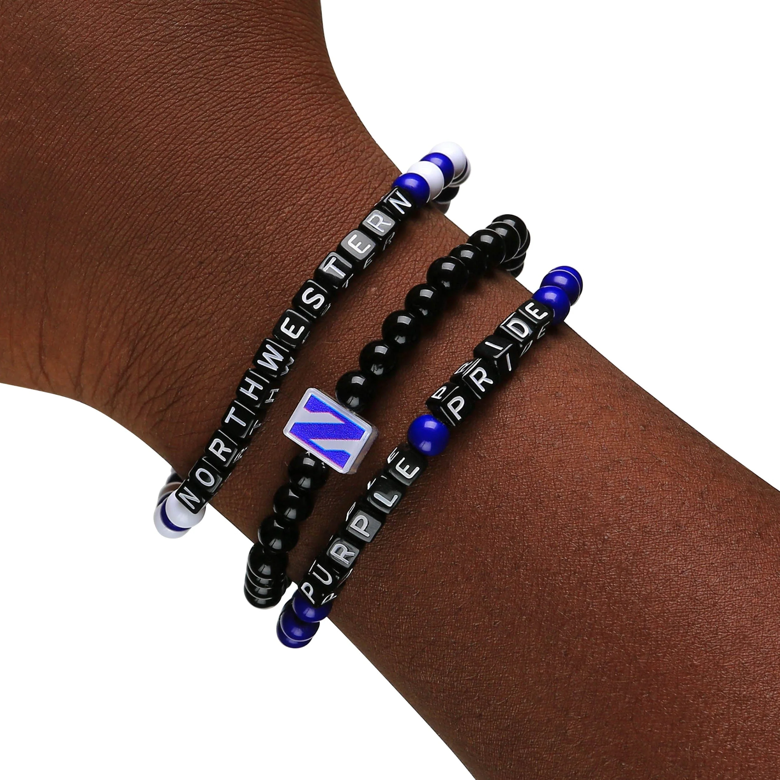 Northwestern Wildcats NCAA 3 Pack Beaded Friendship Bracelet - Image 4