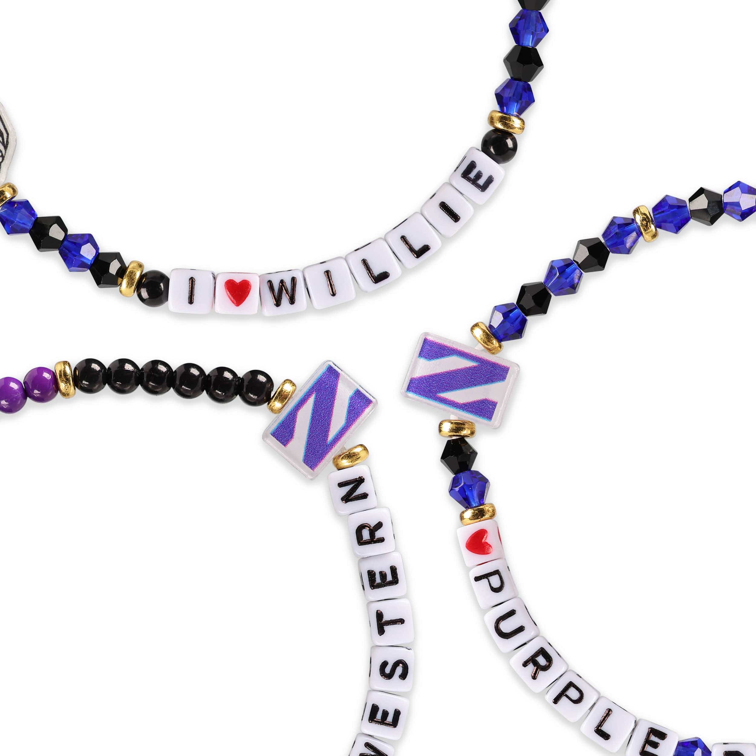 Northwestern Wildcats NCAA 3 Pack Friendship Bracelet - Image 2