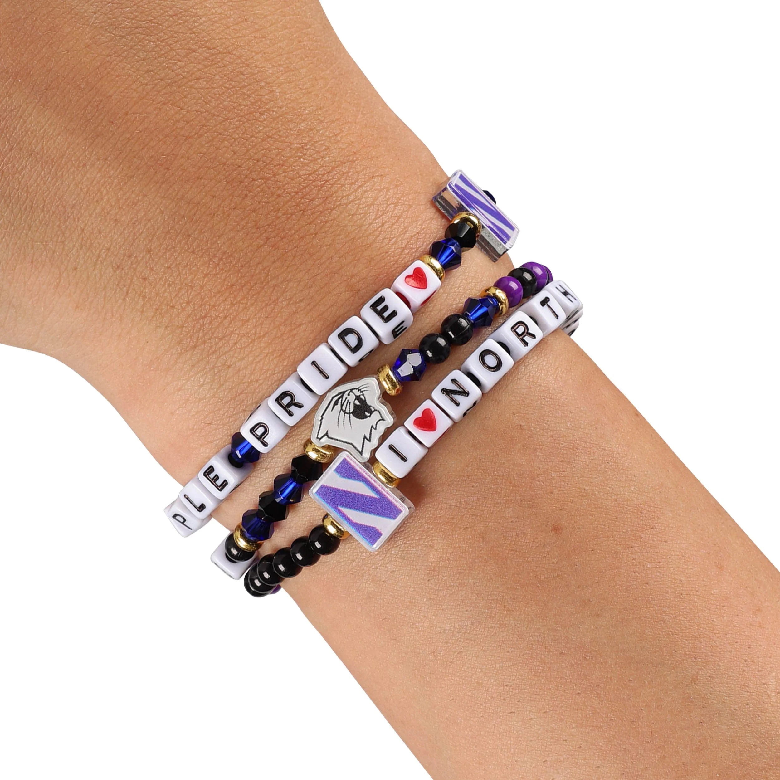 Northwestern Wildcats NCAA 3 Pack Friendship Bracelet - Image 4