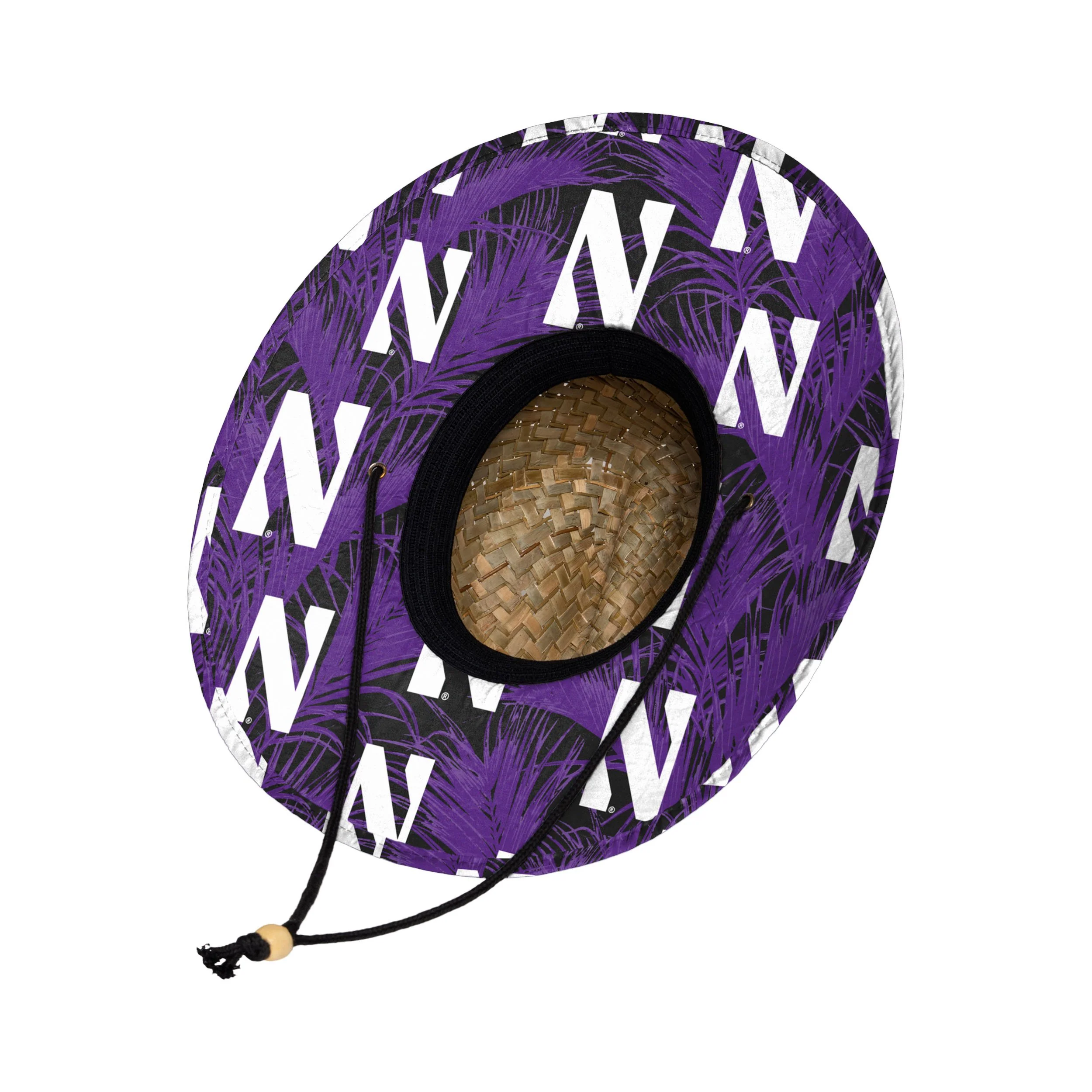 Northwestern Wildcats NCAA Floral Straw Hat - Image 2