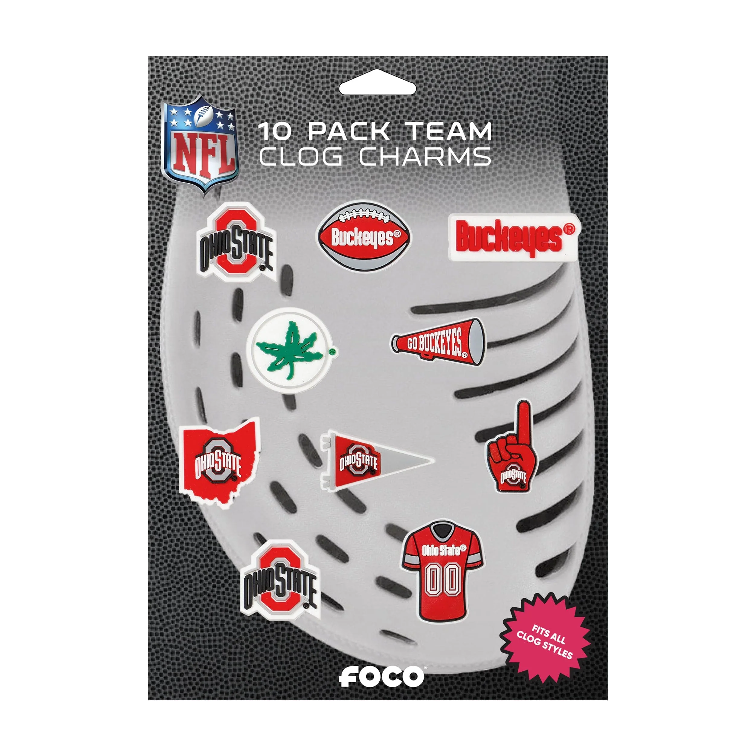 Ohio State Buckeyes NCAA 10 Pack Team Clog Charms - Image 5