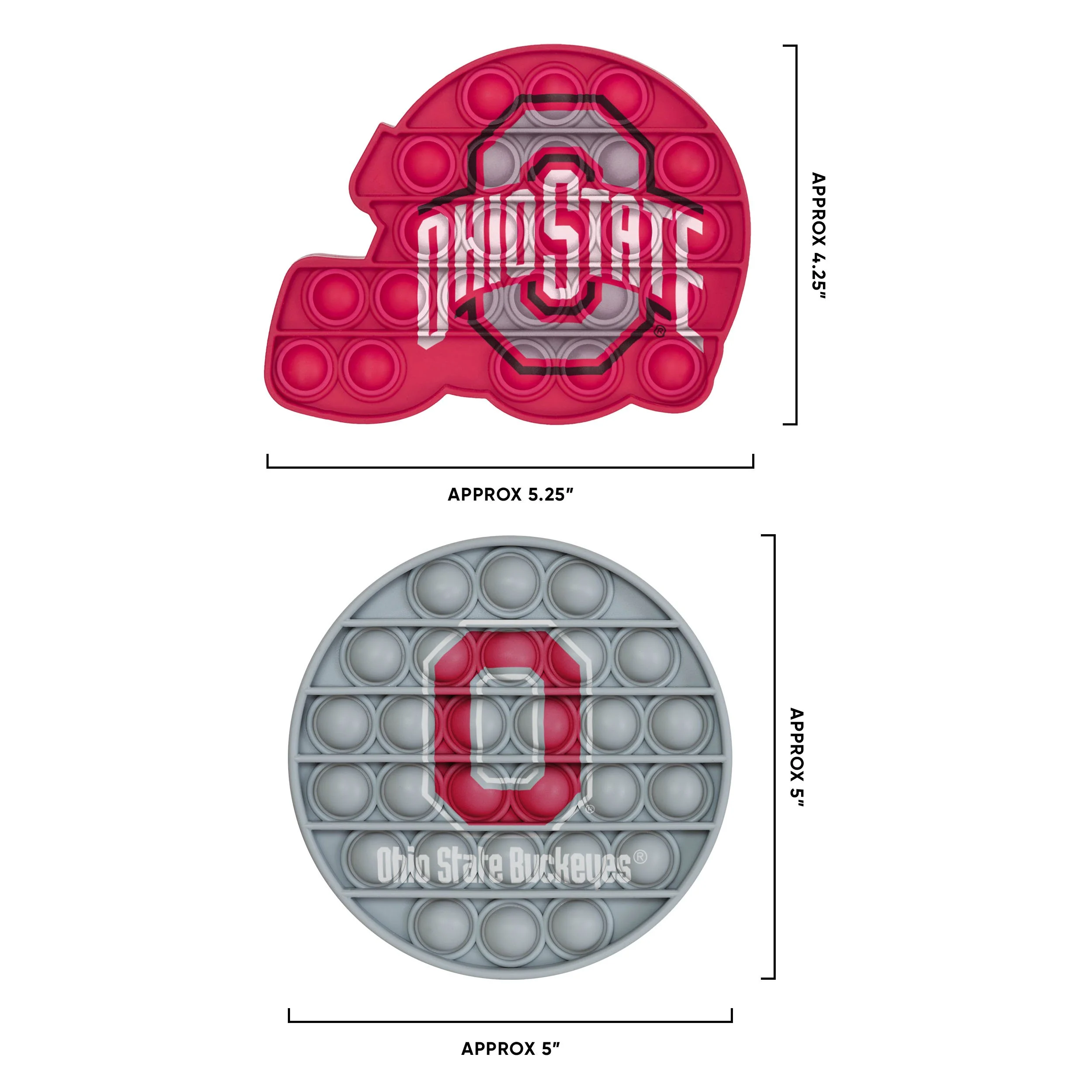 Ohio State Buckeyes NCAA 2 Pack Helmet & Circle Push-Itz Fidget - Image 2