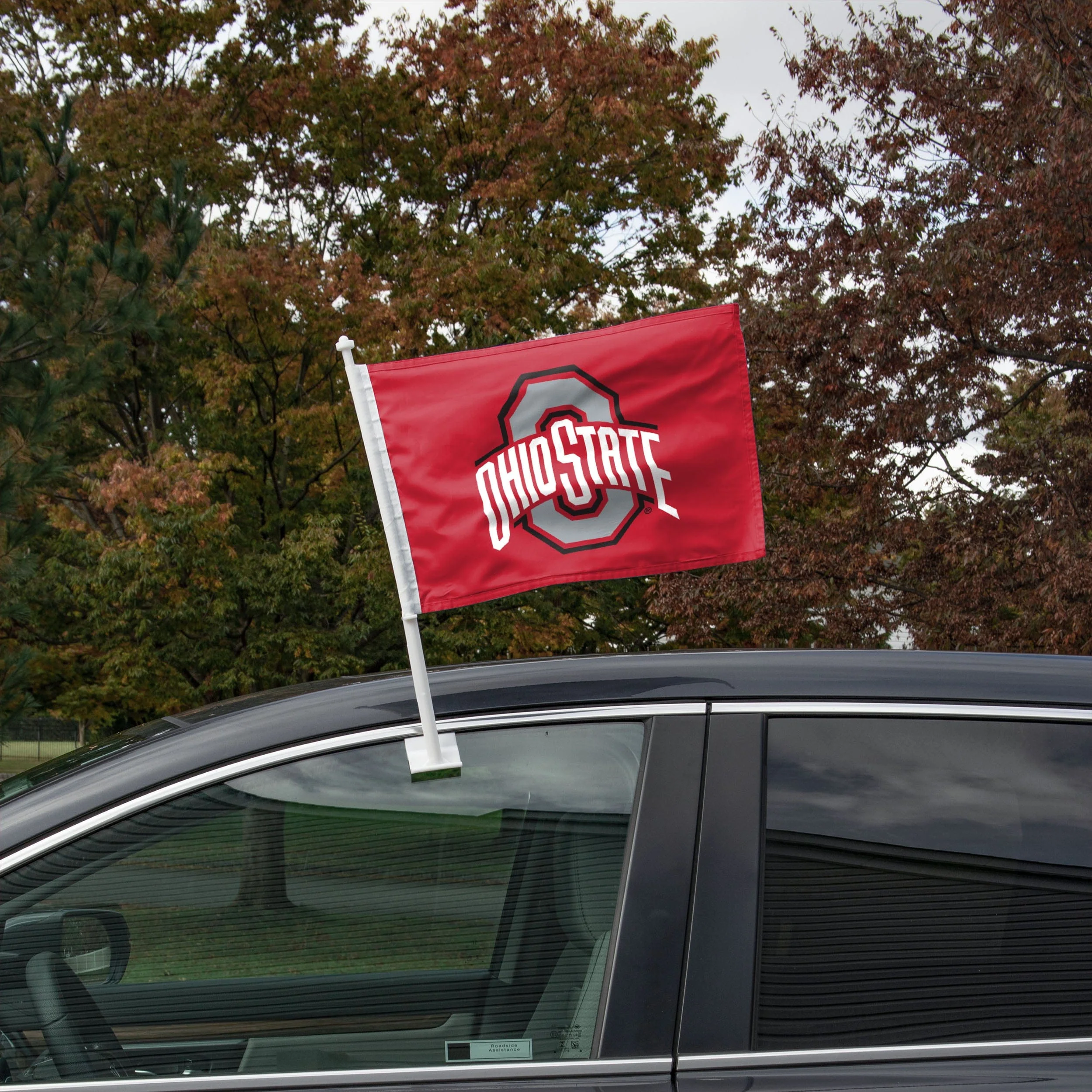 Ohio State Buckeyes NCAA 2 Pack Solid Car Flag - Image 2