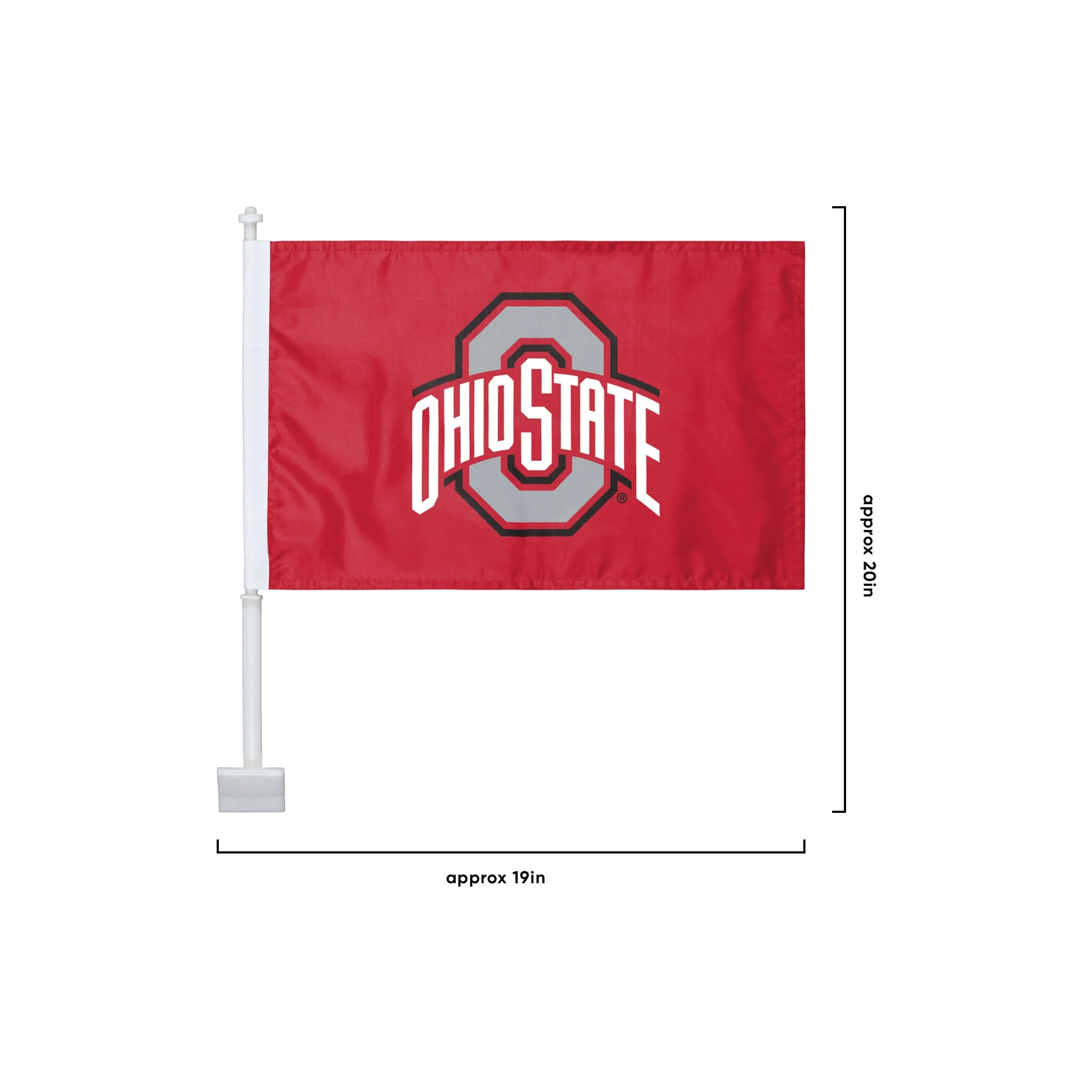 Ohio State Buckeyes NCAA 2 Pack Solid Car Flag - Image 3