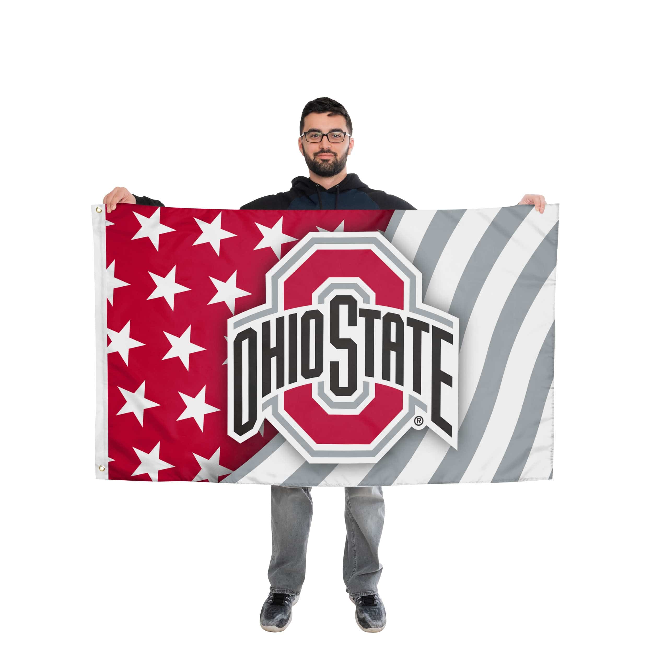 Ohio State Buckeyes NCAA Americana Horizontal Flag - Image 2