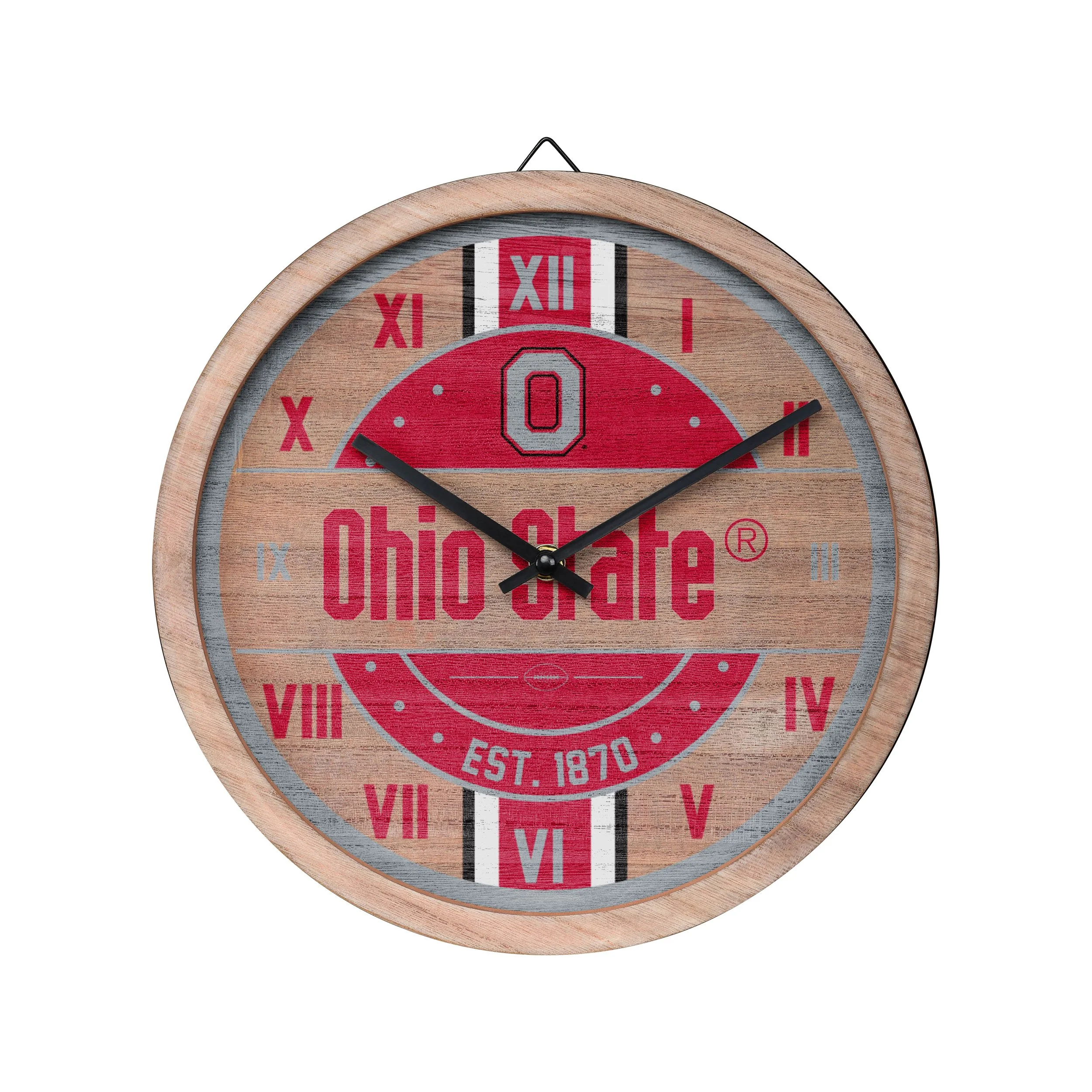 Ohio State Buckeyes NCAA Barrel Wall Clock