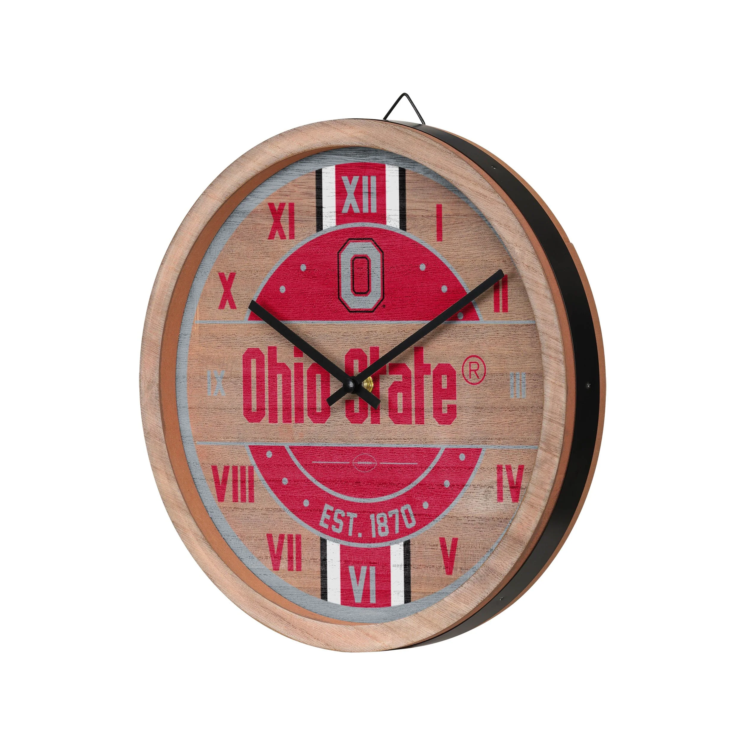 Ohio State Buckeyes NCAA Barrel Wall Clock - Image 2