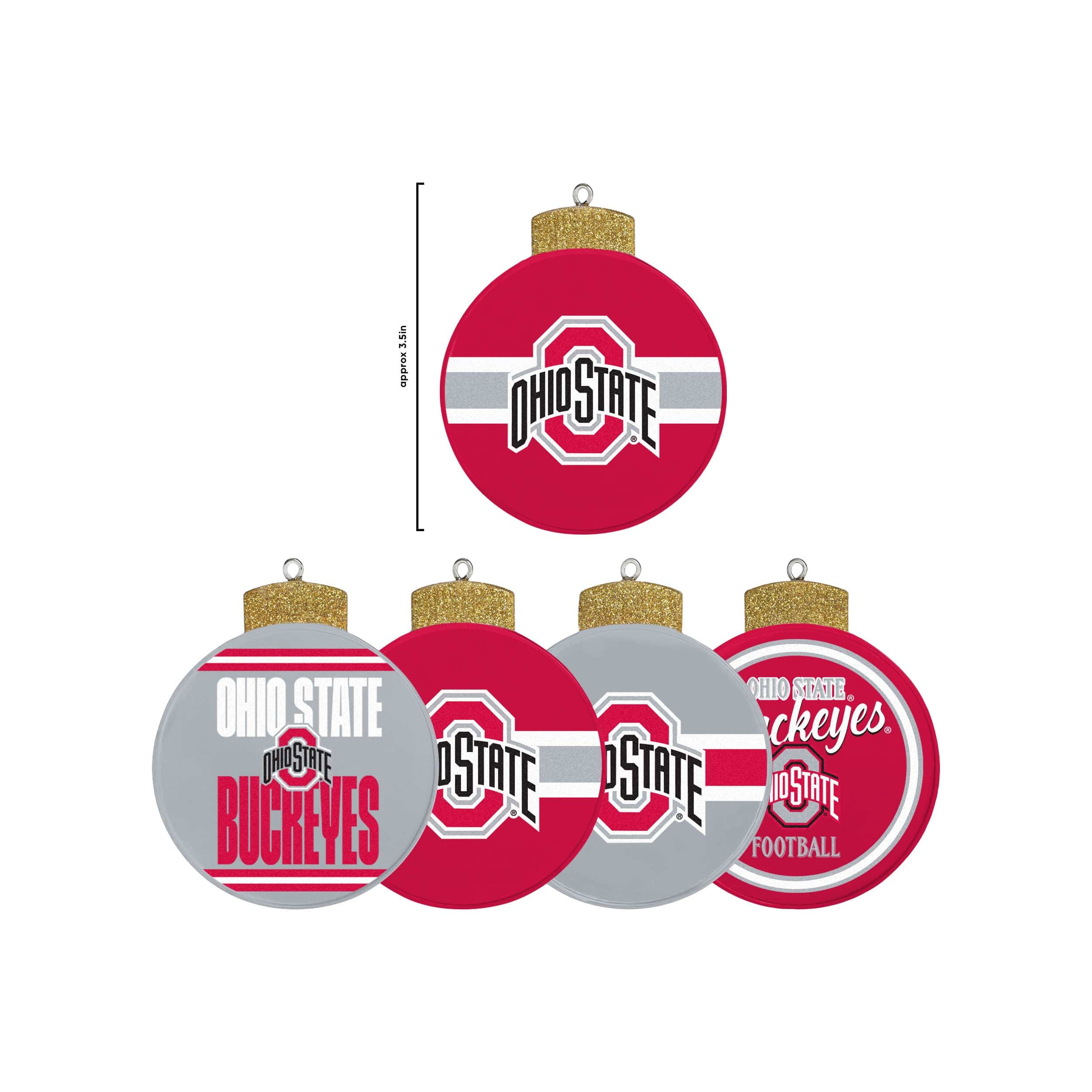 Ohio State Buckeyes NCAA Holiday 5 Pack Coaster Set - Image 5