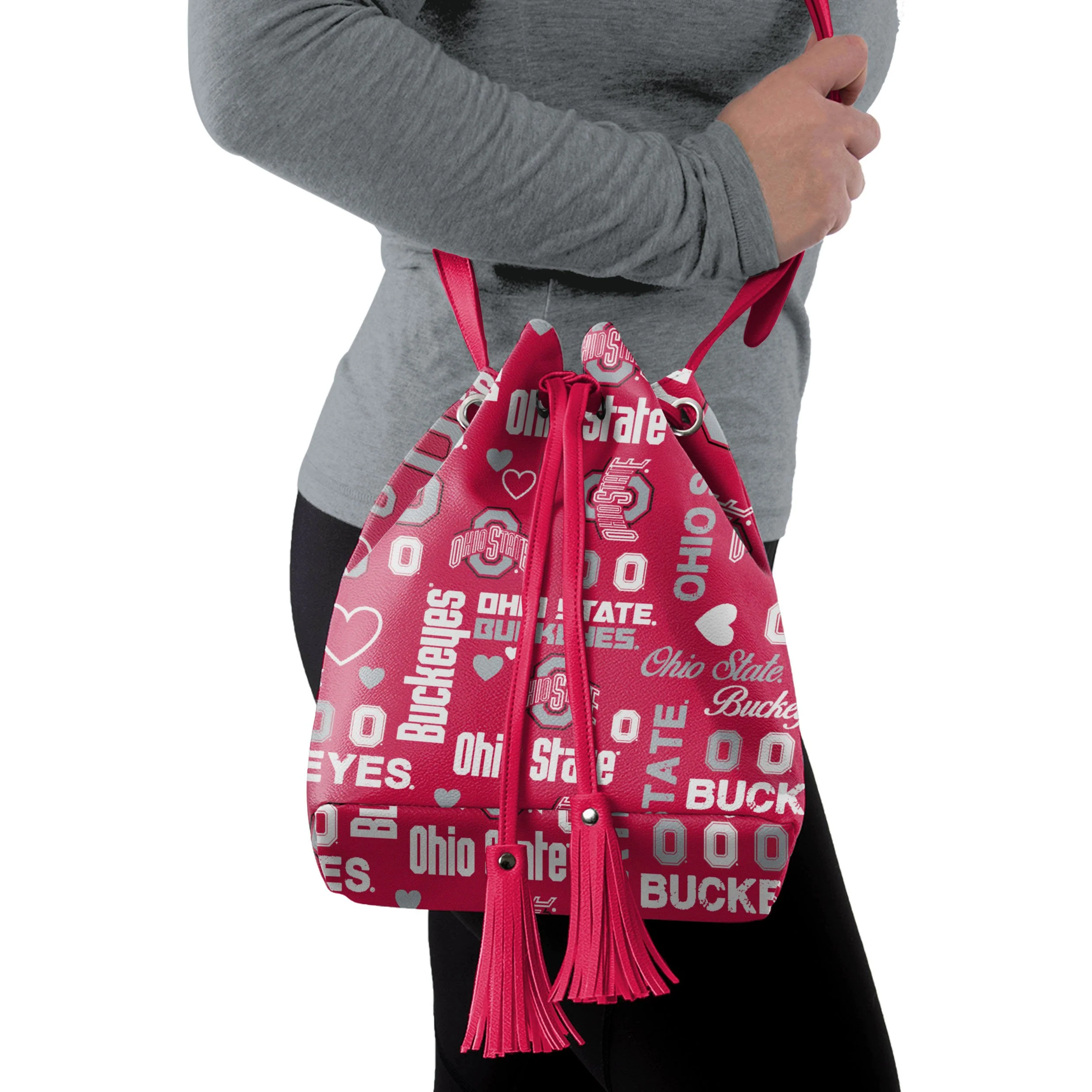 Ohio State Buckeyes NCAA Logo Love Cinch Purse - Image 2