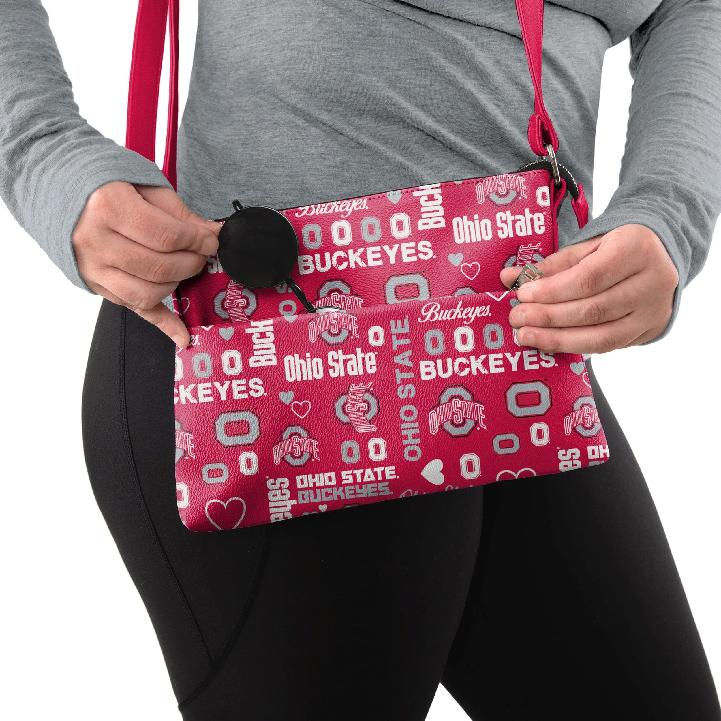 Ohio State Buckeyes NCAA Logo Love Crossbody Purse - Image 3