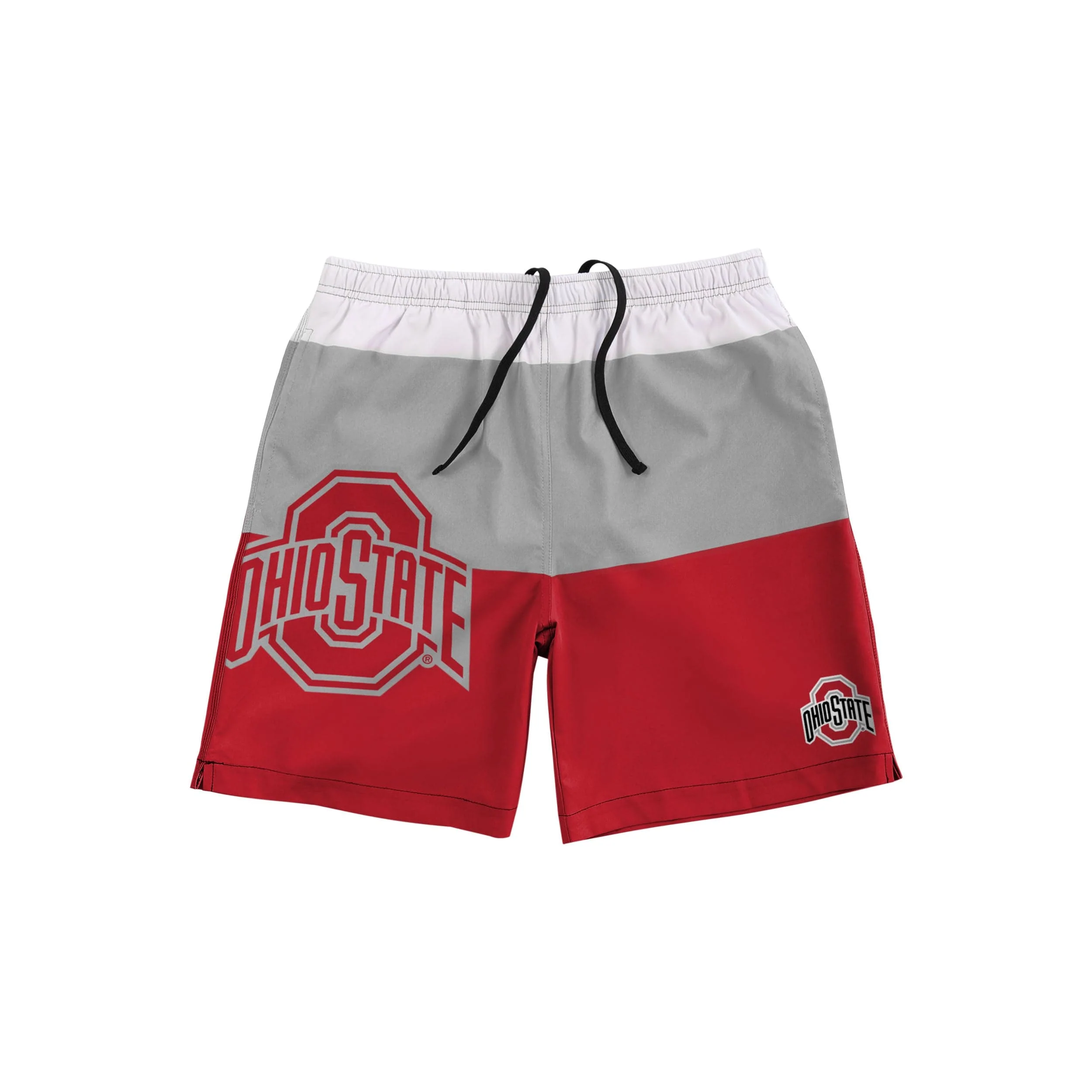 Ohio State Buckeyes NCAA Mens 3 Stripe Big Logo Swimming Trunks - Image 4