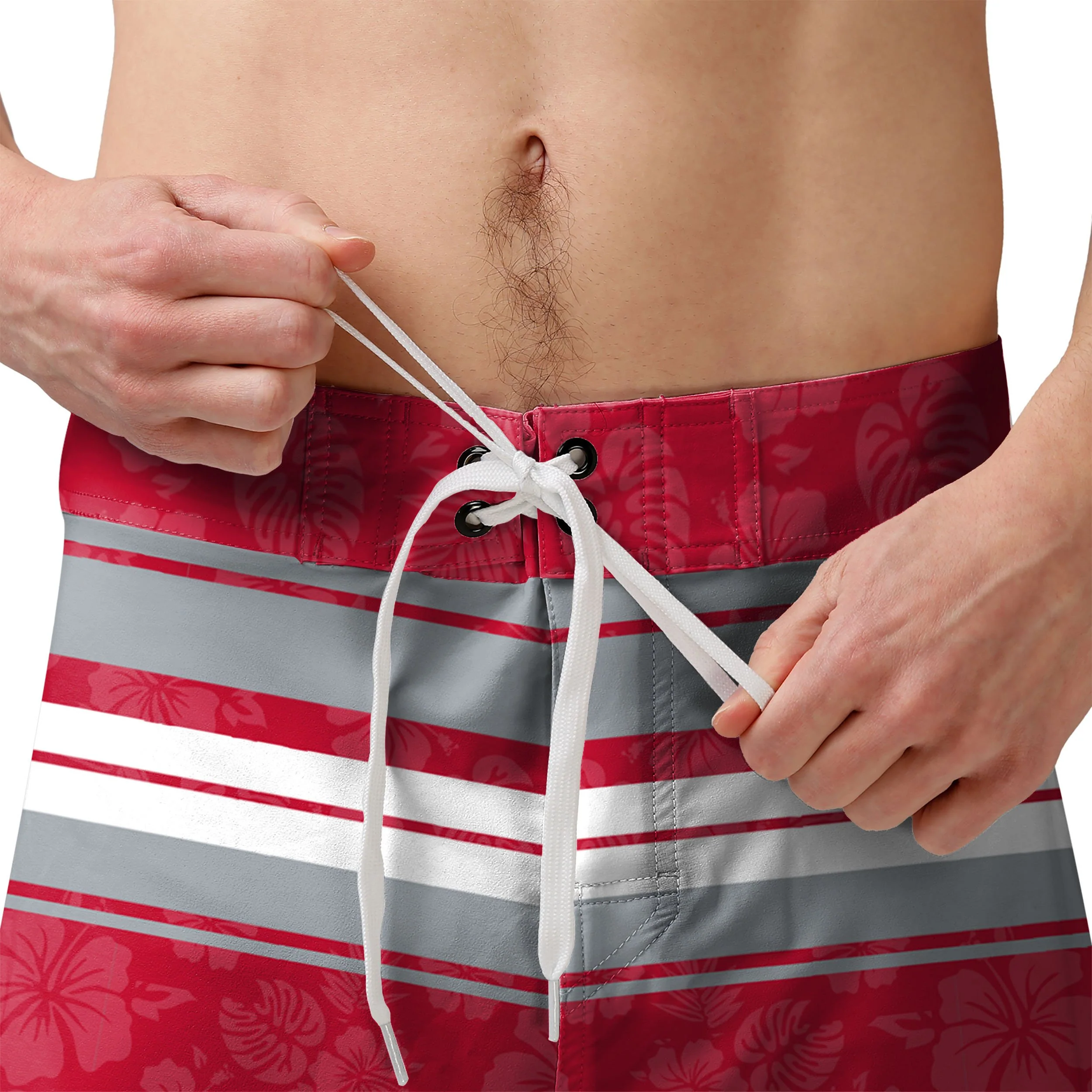 Ohio State Buckeyes NCAA Mens Hibiscus Boardwalk Stripe Boardshorts - Image 5
