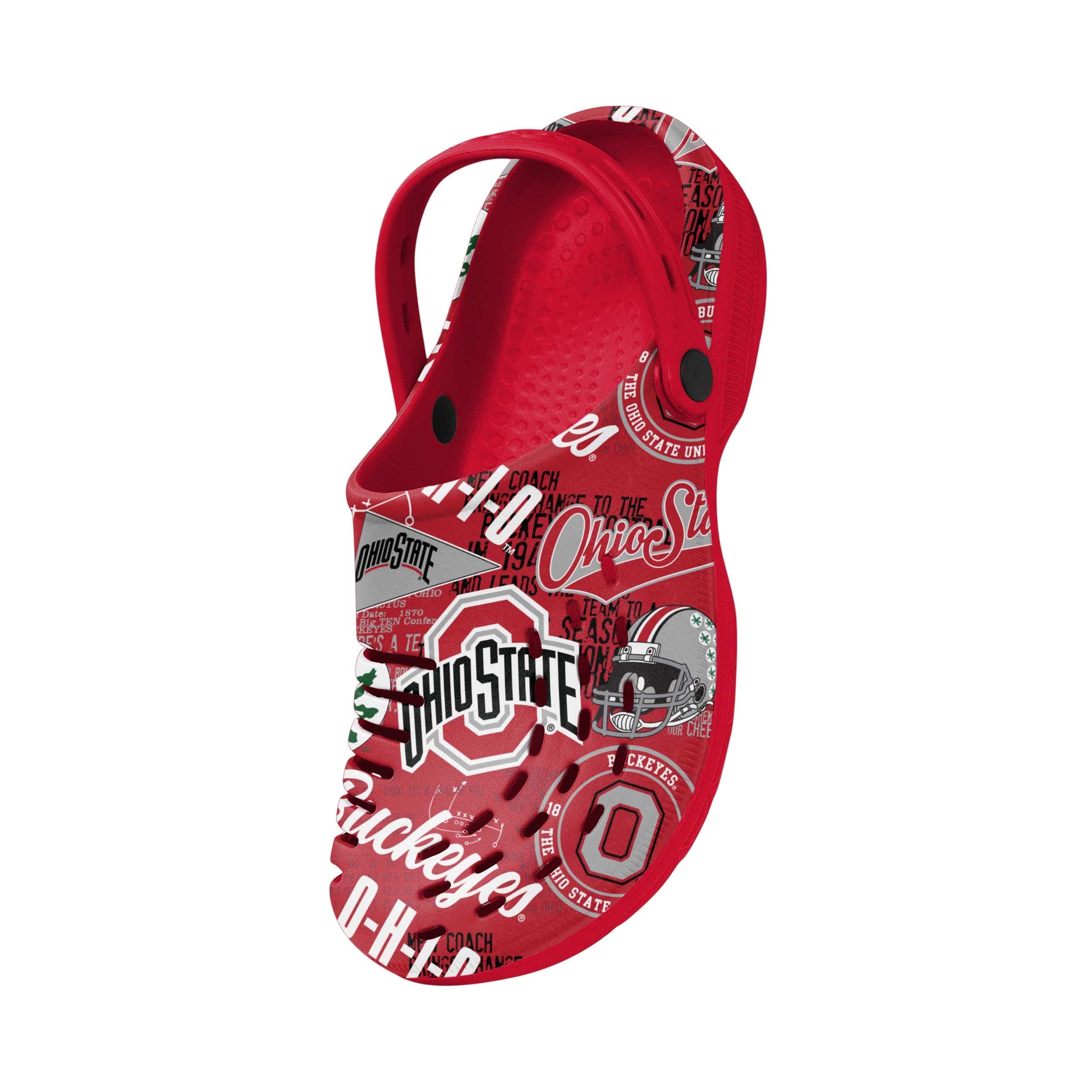 Ohio State Buckeyes NCAA Mens Historic Print Clog With Strap - Image 3