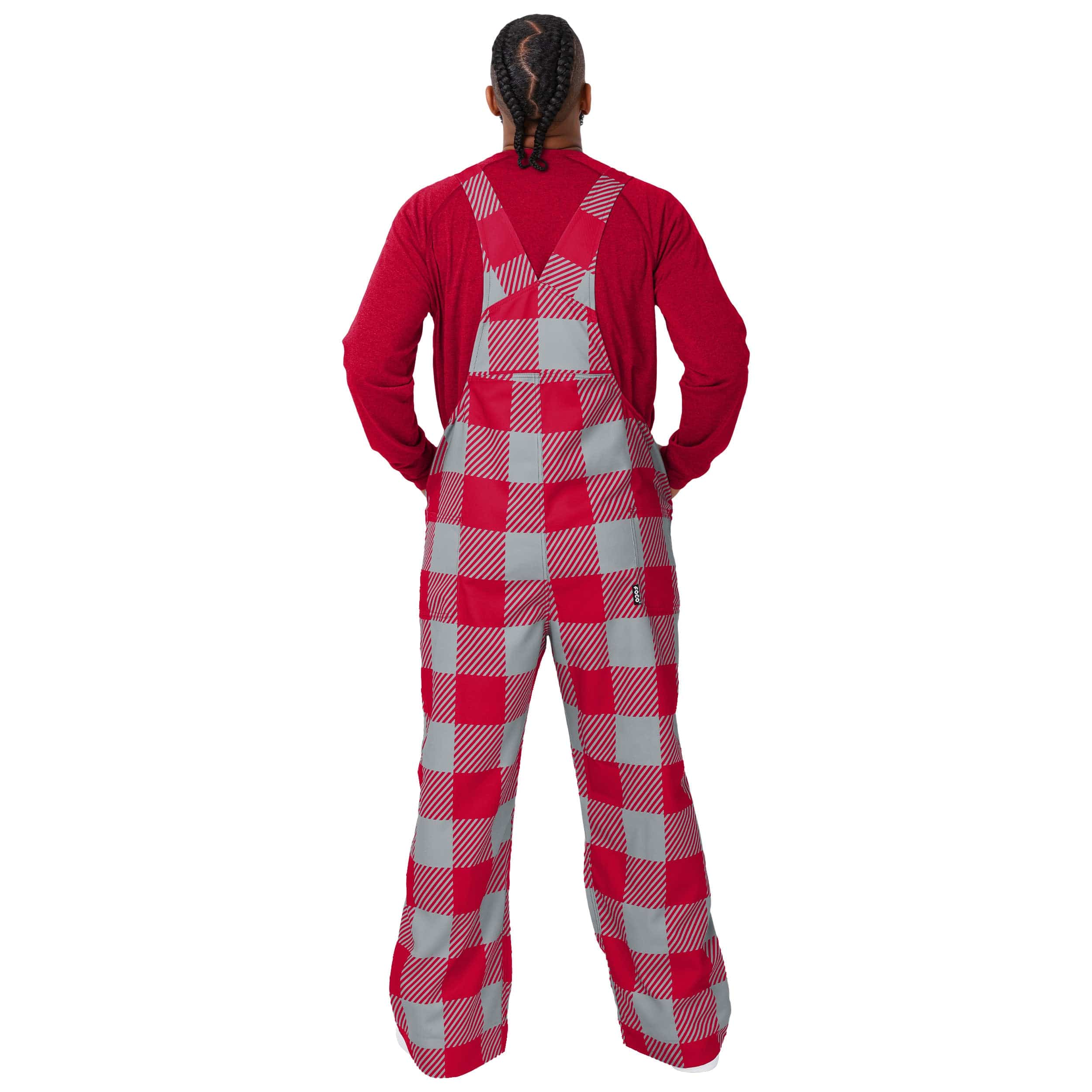 Ohio State Buckeyes NCAA Mens Plaid Bib Overalls - Image 2