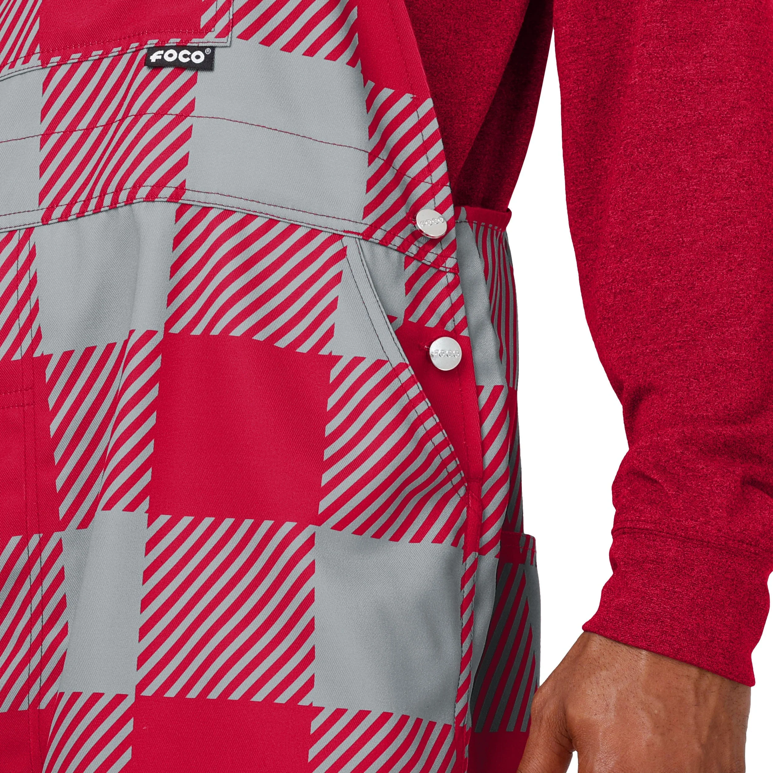 Ohio State Buckeyes NCAA Mens Plaid Bib Overalls - Image 5
