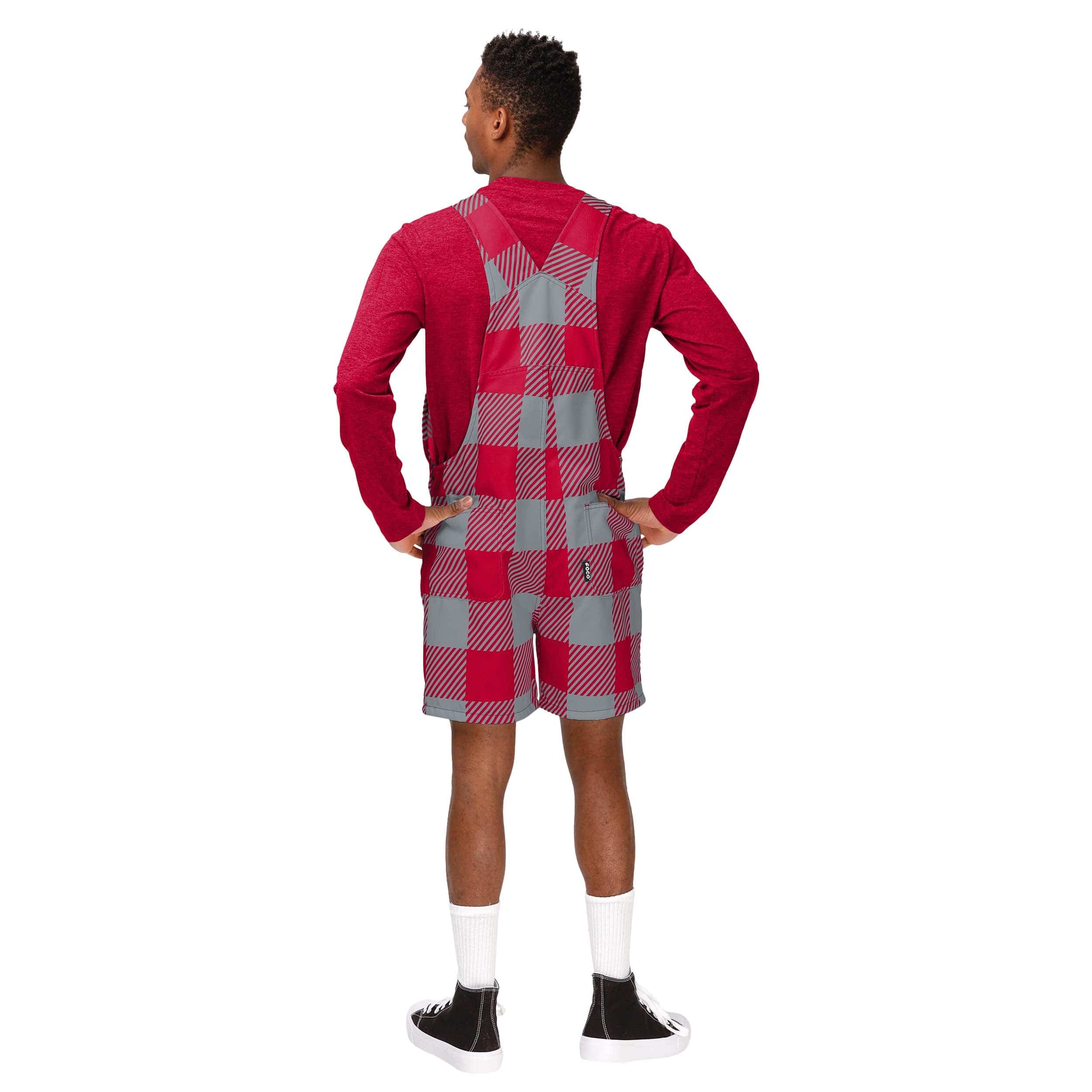 Ohio State Buckeyes NCAA Mens Plaid Bib Shortalls - Image 2