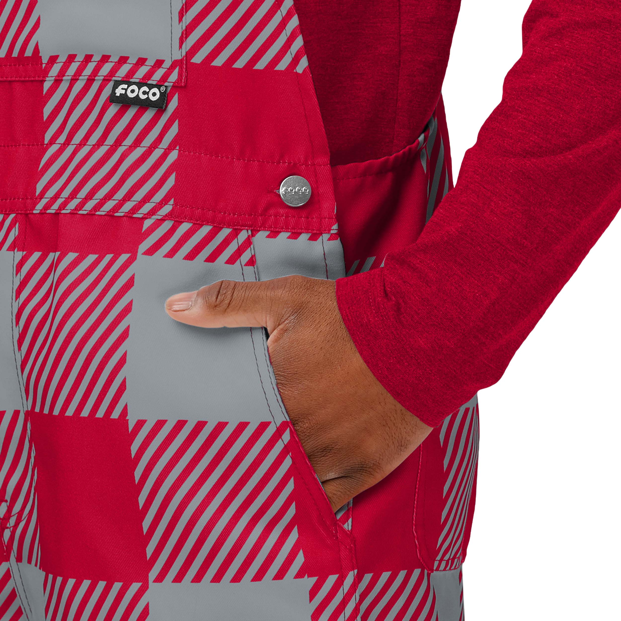 Ohio State Buckeyes NCAA Mens Plaid Bib Shortalls - Image 5