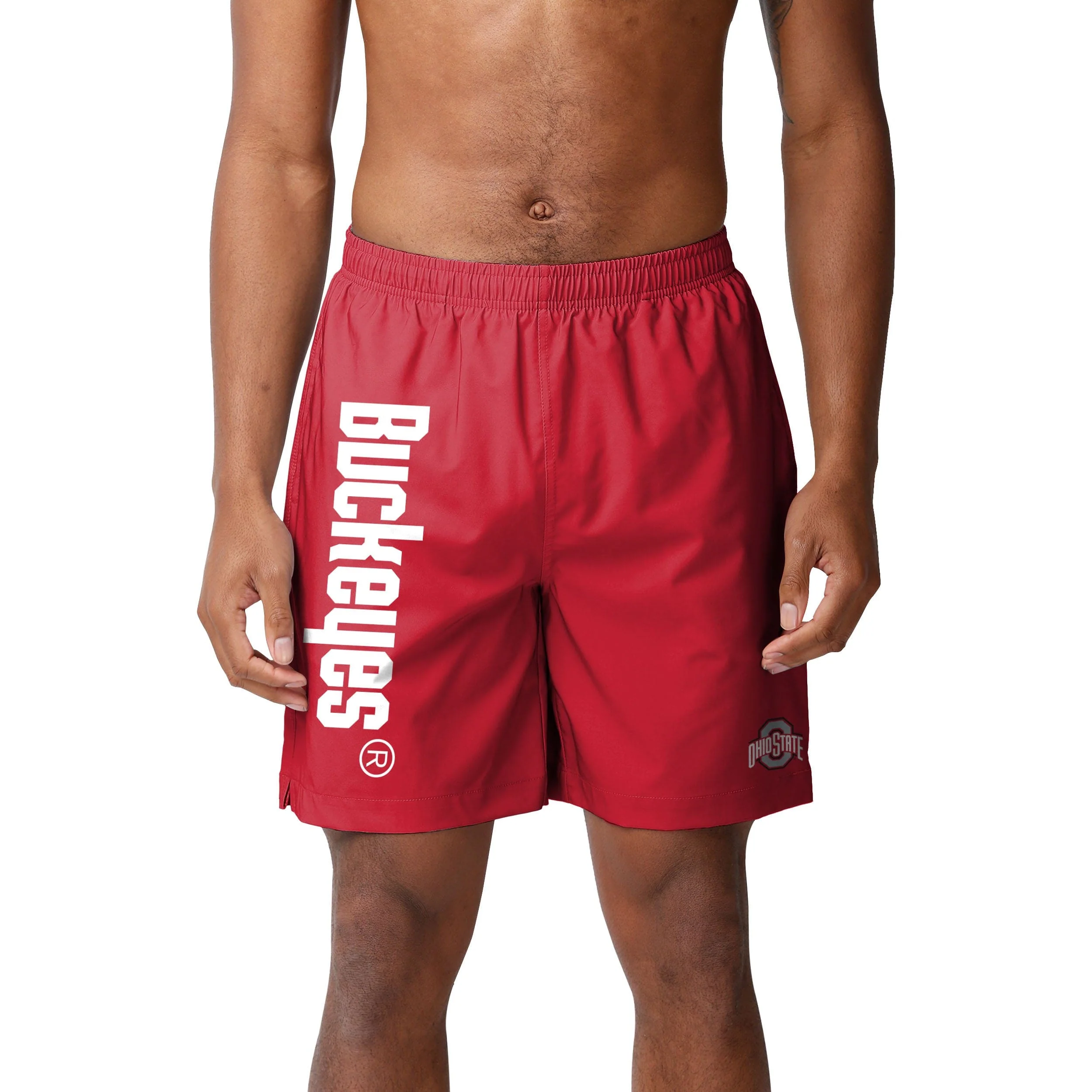 Ohio State Buckeyes NCAA Mens Solid Wordmark Traditional Swimming Trunks - Image 2