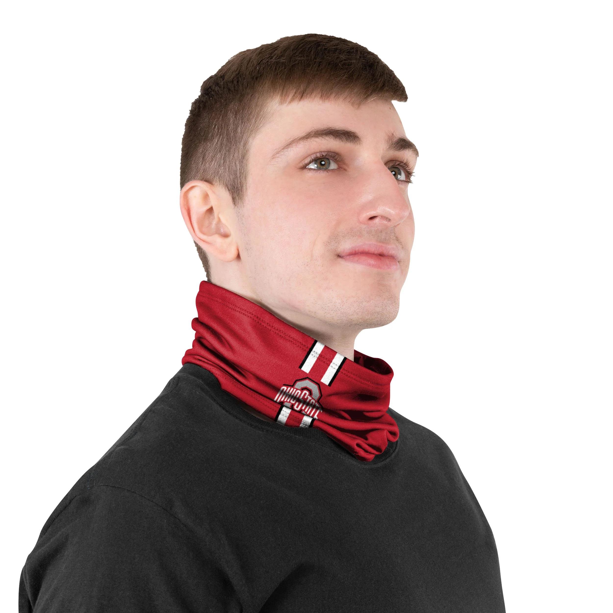 Ohio State Buckeyes NCAA On-Field Sideline Logo Team Scarlet Gaiter Scarf - Image 4