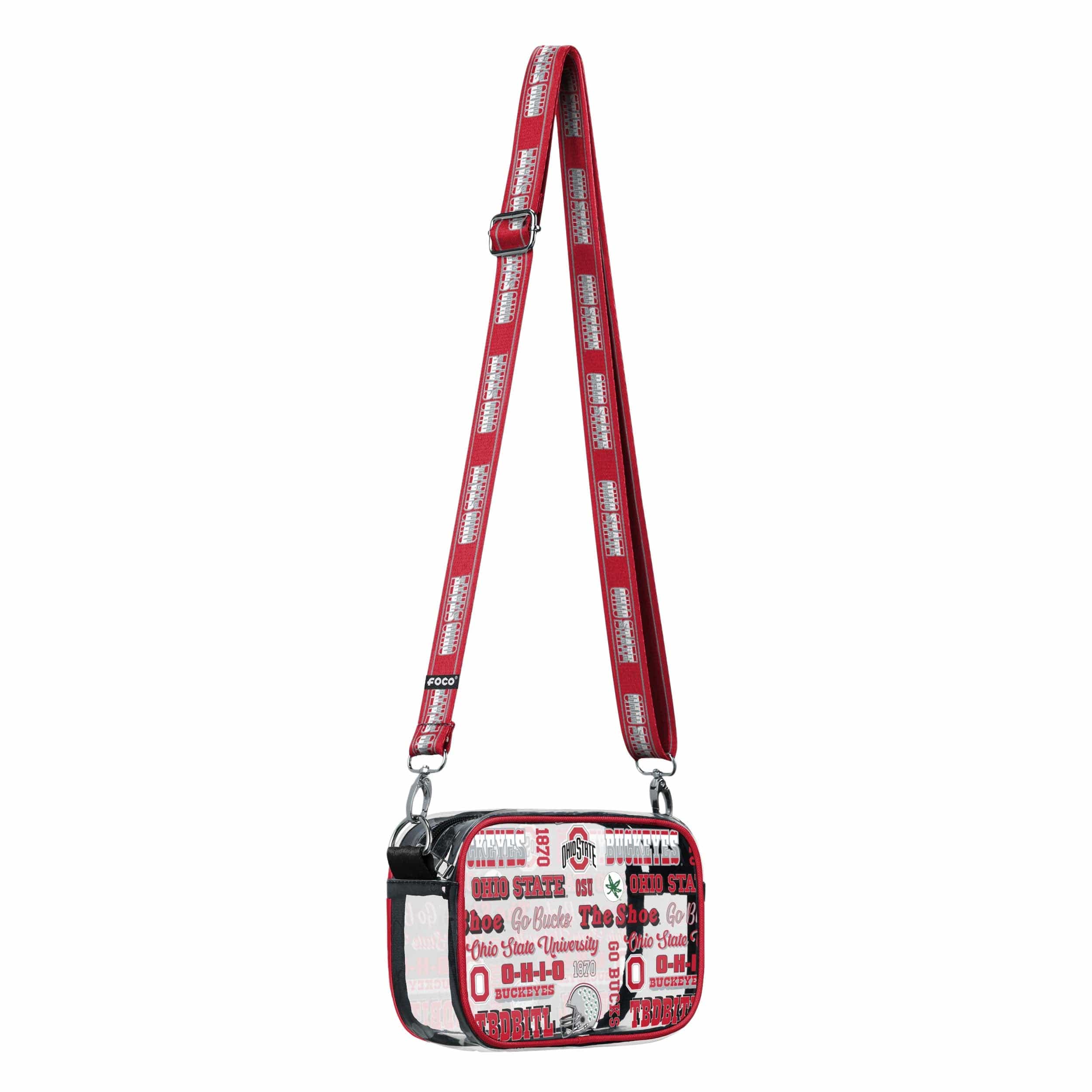 Ohio State Buckeyes NCAA Repeat Retro Print Clear Crossbody Bag - Image 2